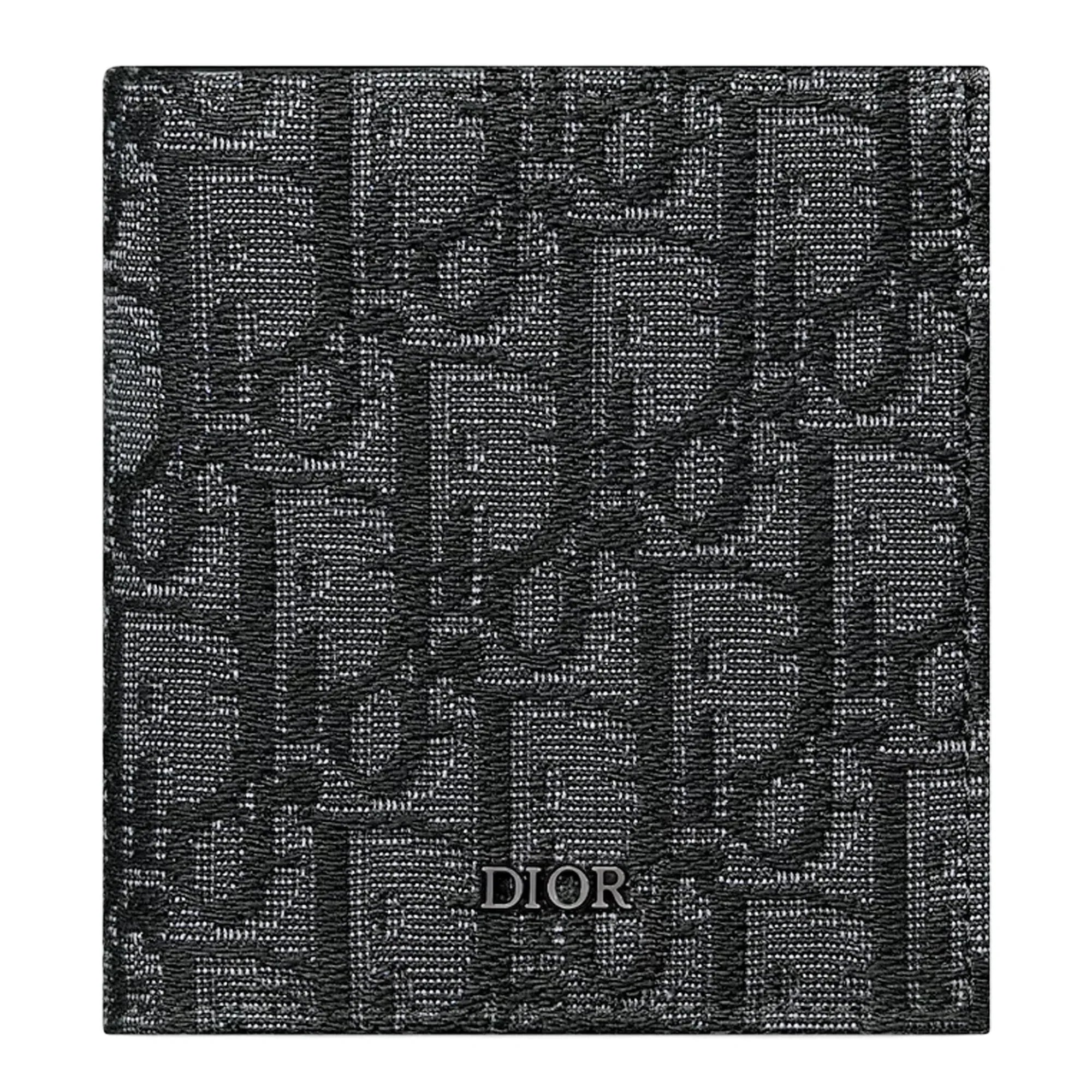 Oblique Jacquard Black Vertical Bifold Wallet