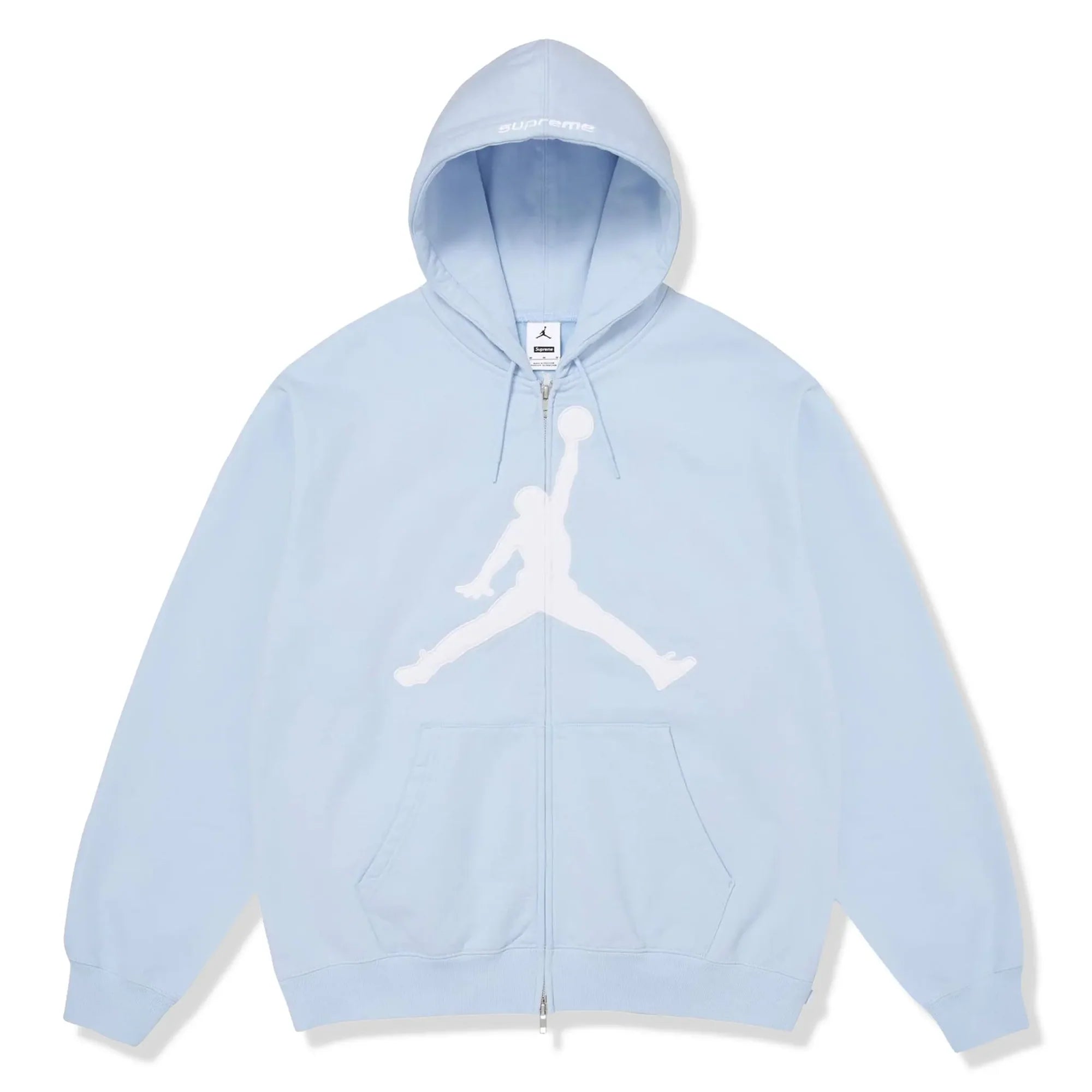 Supreme x Jordan Light Blue Zip-Up Hoodie (SS26)