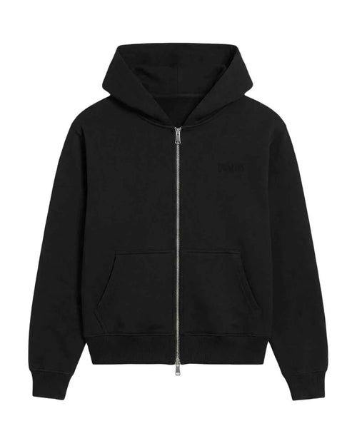 Coszus Embroidered Black Zip-Up Hoodie