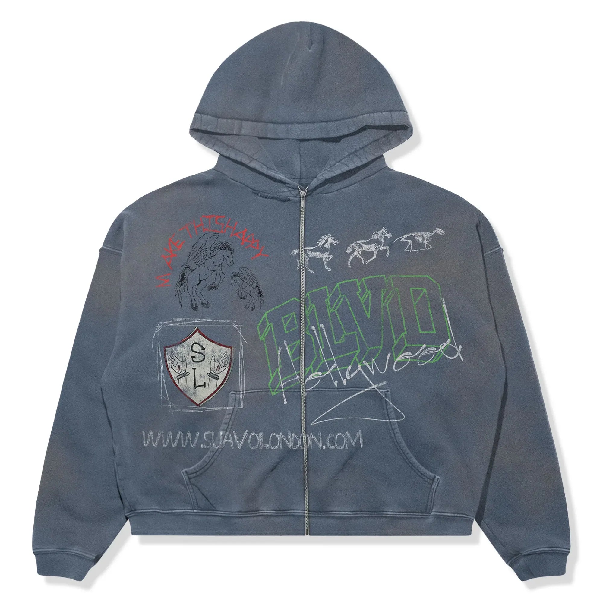 Salt Lake Washed Blue Hoodie
