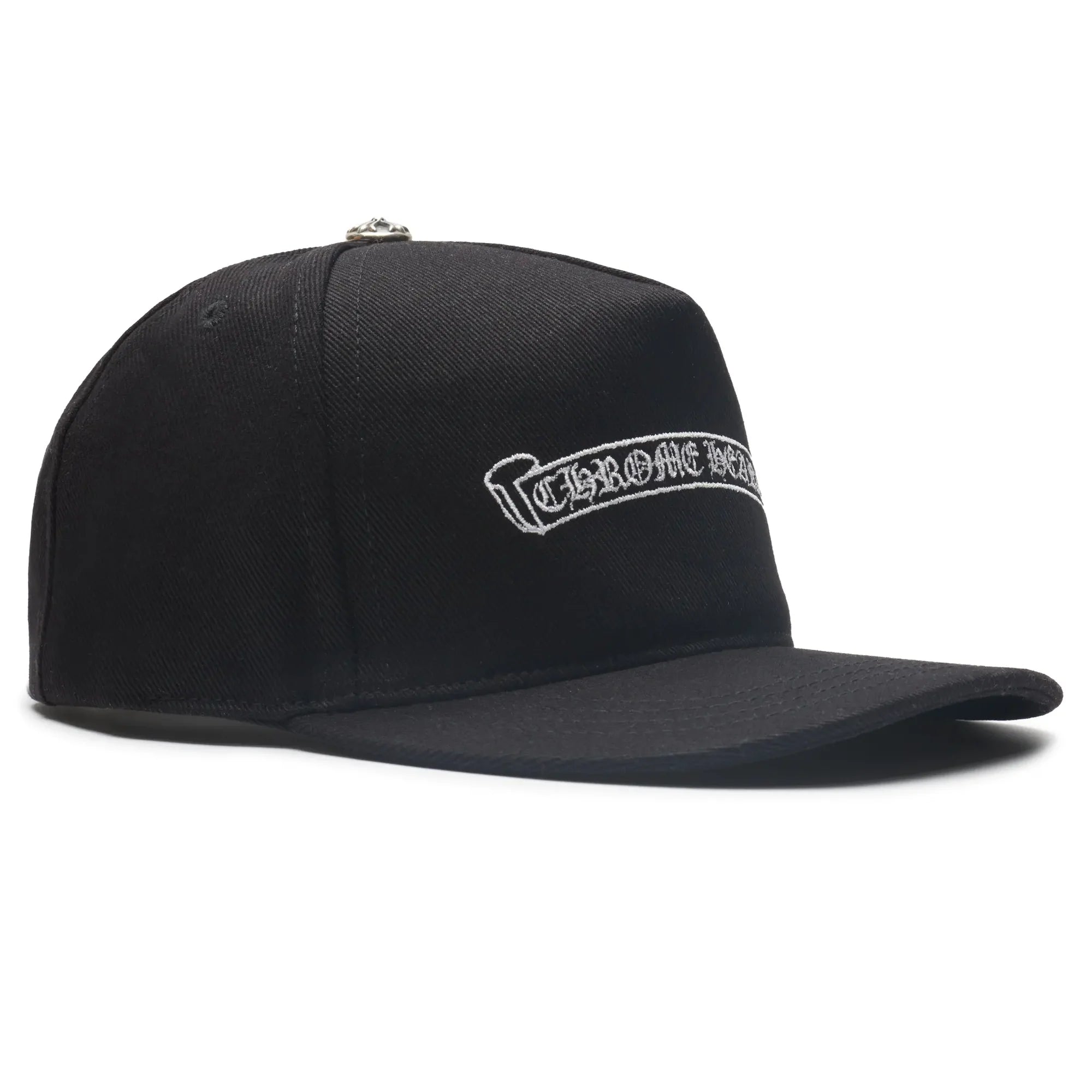 Embroidered Scroll Black White Baseball Cap