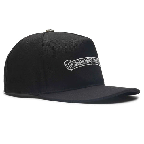 Chrome Hearts Embroidered Scroll Black White Baseball Cap