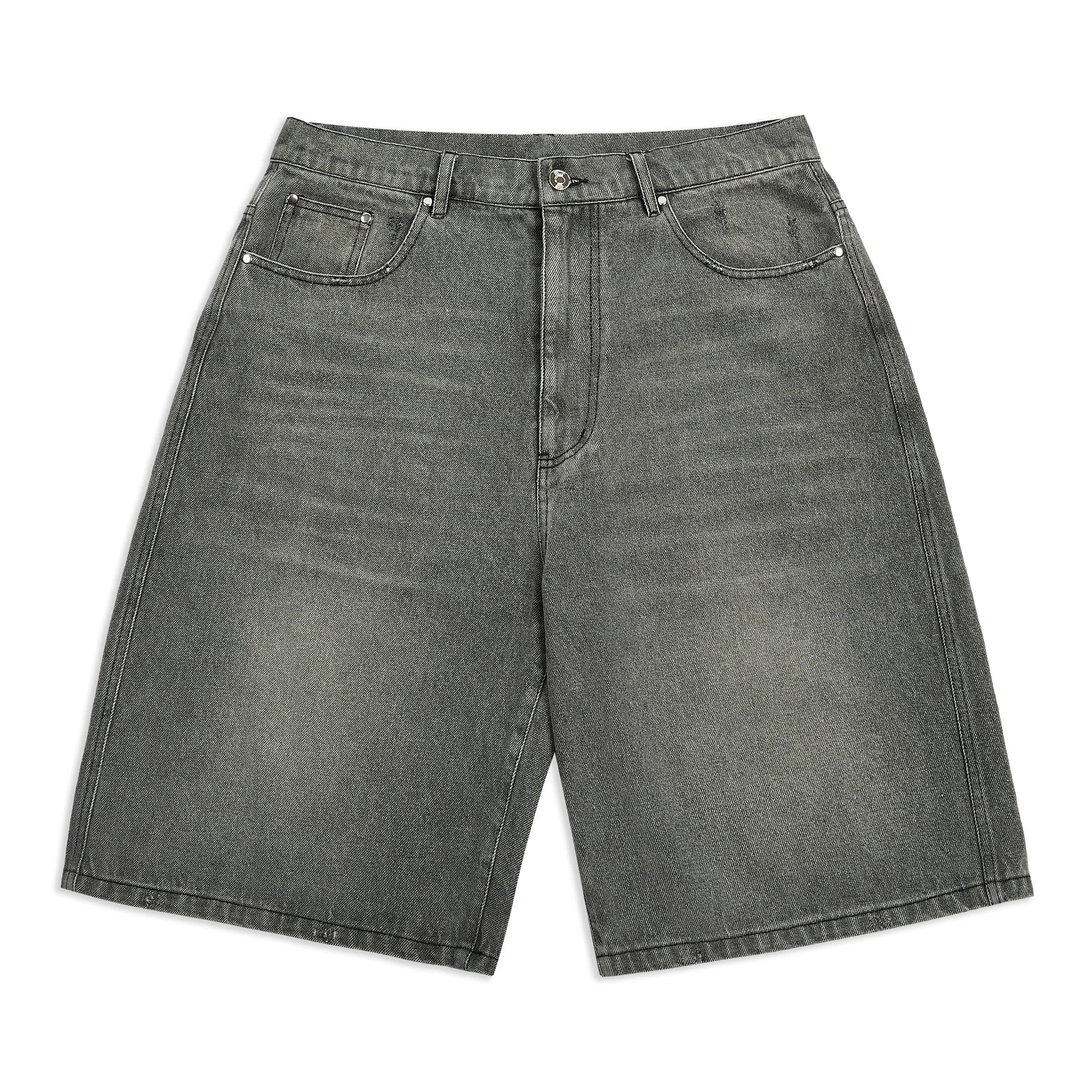 Washed Denim Graphite Shorts