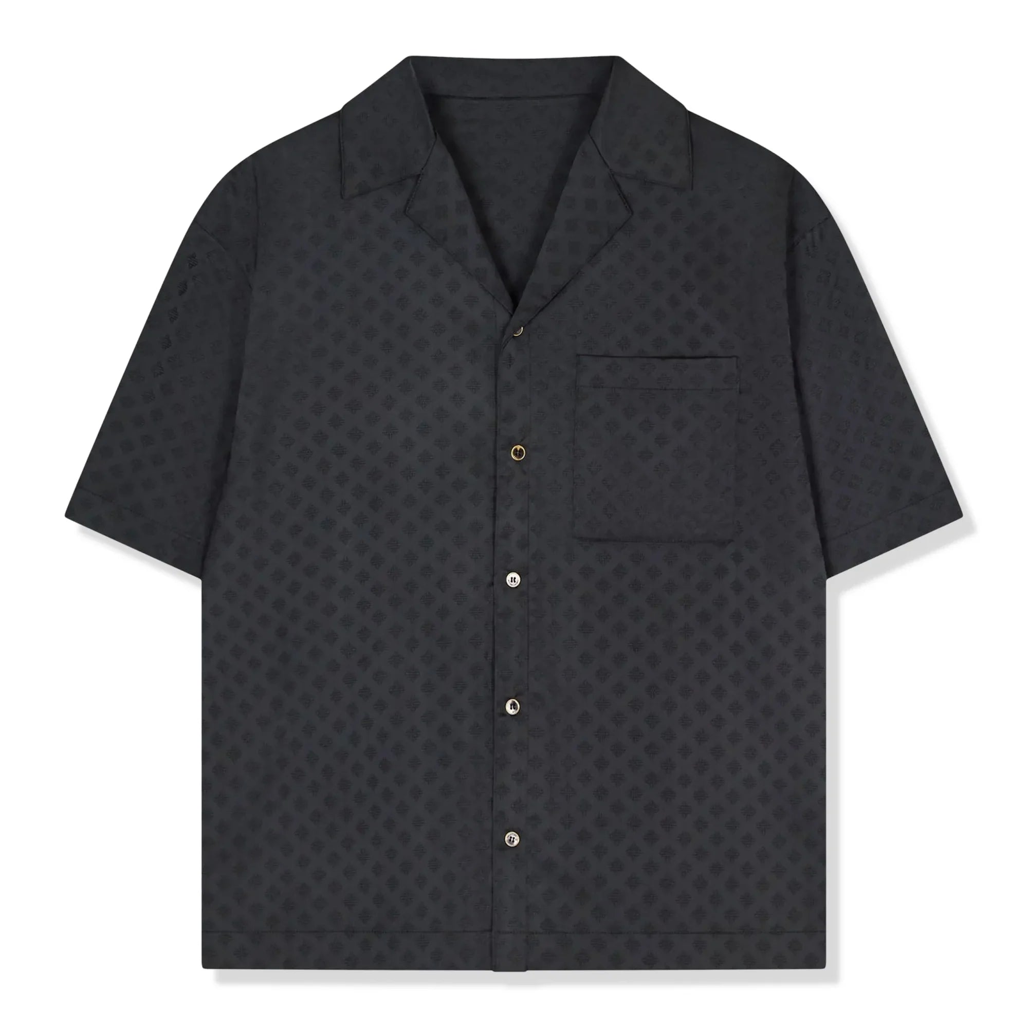 Satin Jacquard Black Shirt