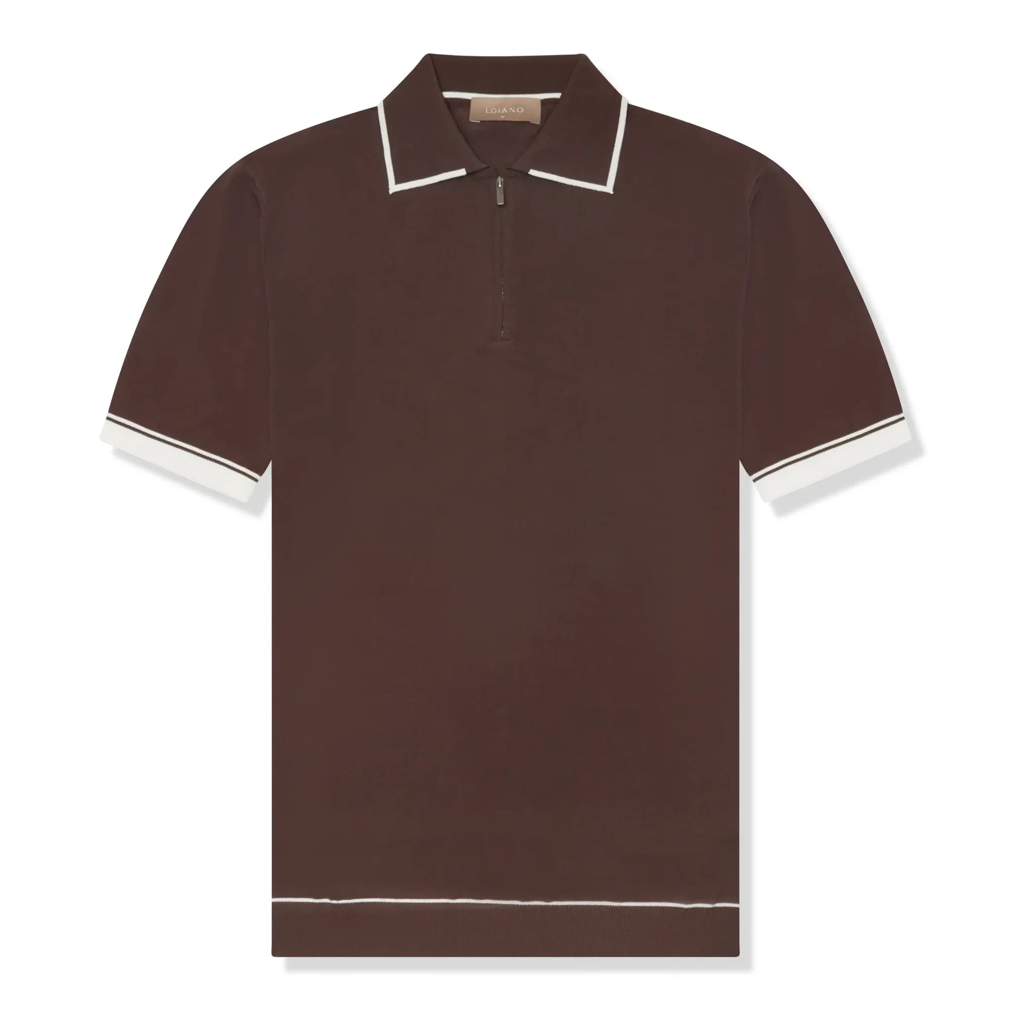 Rayon Knit Brown Polo Shirt