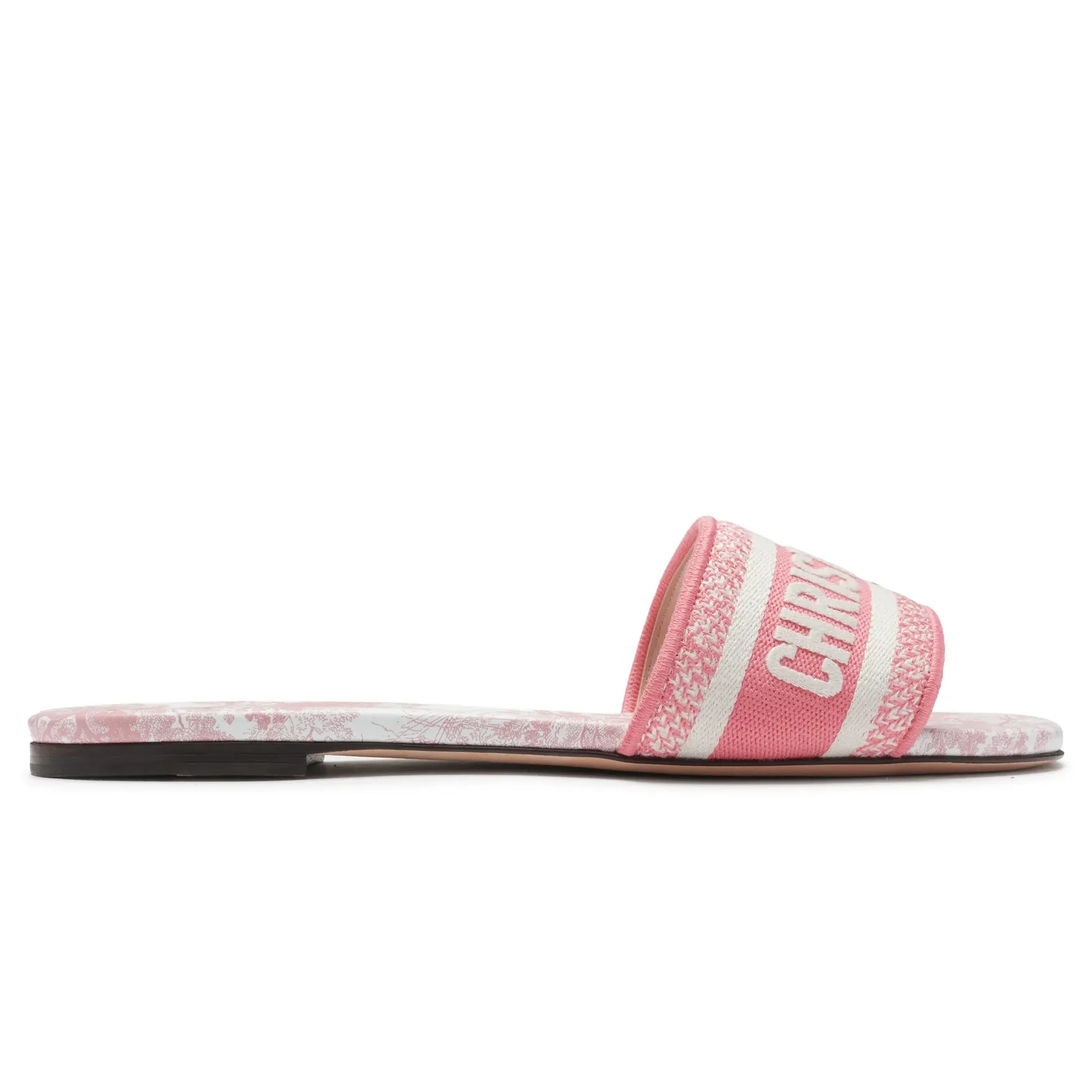 Dway Embroidered Cotton Candy Pink Slides