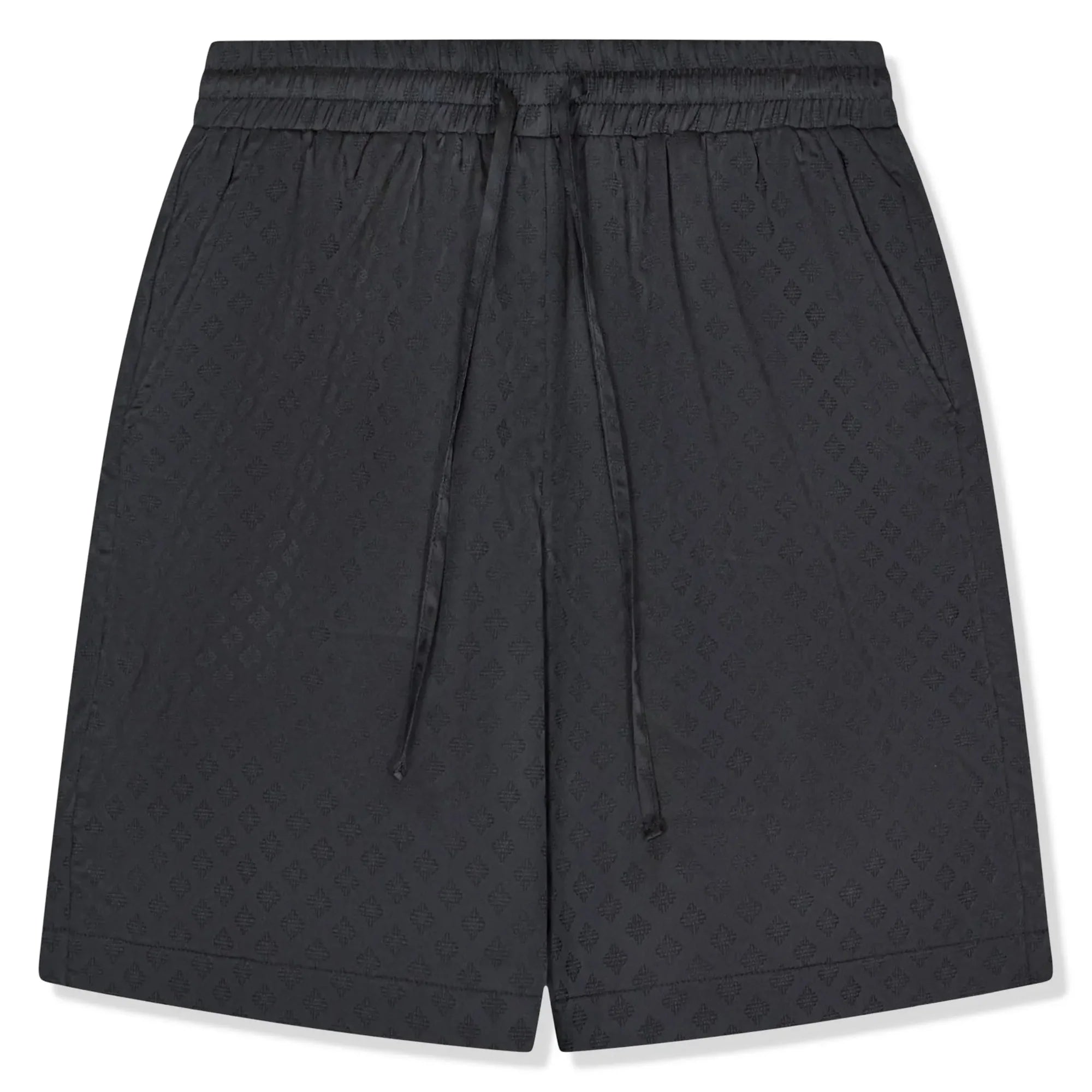 Satin Jacquard Black Shorts