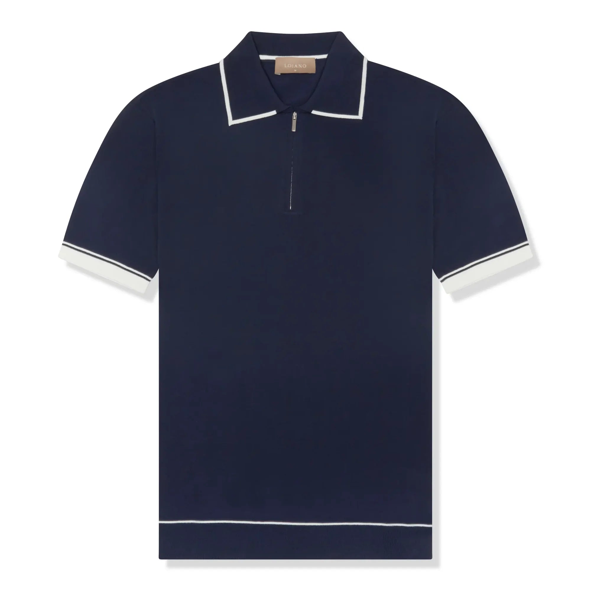 Rayon Knit Navy Polo Shirt