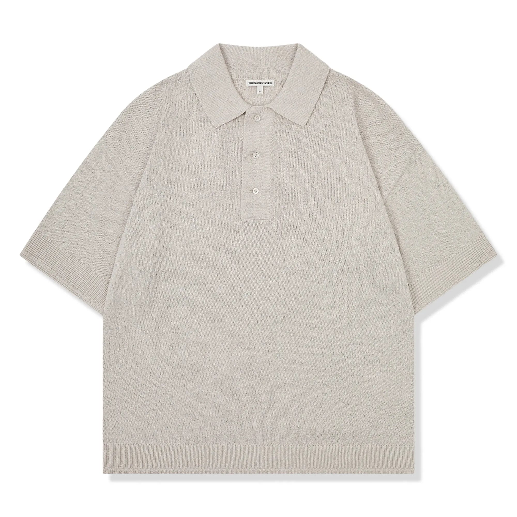 Fine Gauge Knitted Mushroom Polo Shirt