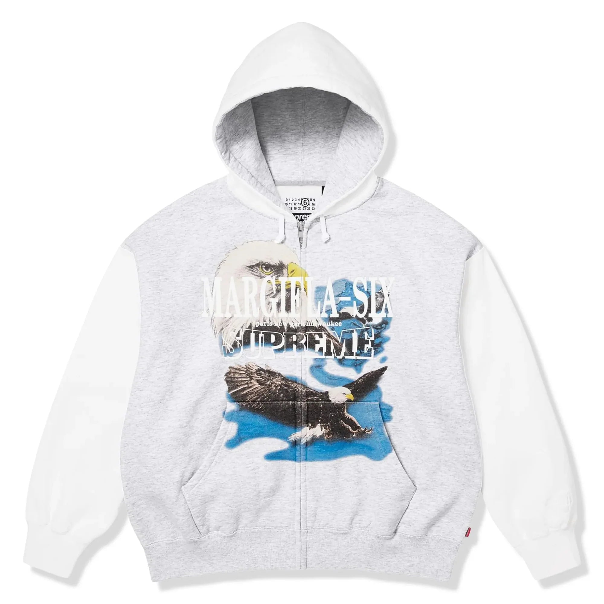 Supreme x MM6 Maison Margiela Eagle Ash Grey Zip-Up Hoodie