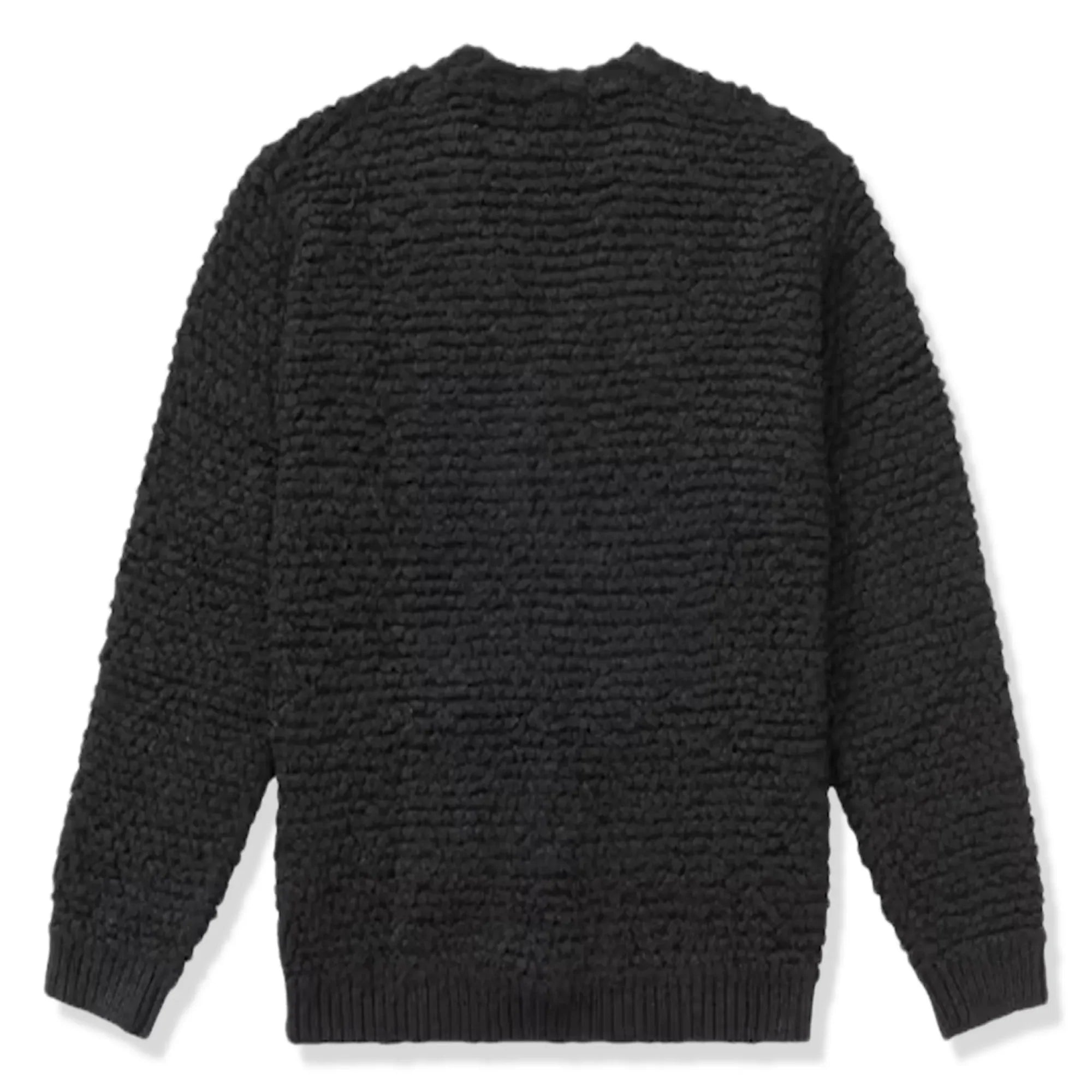 Textured Black Knotted Cardigan