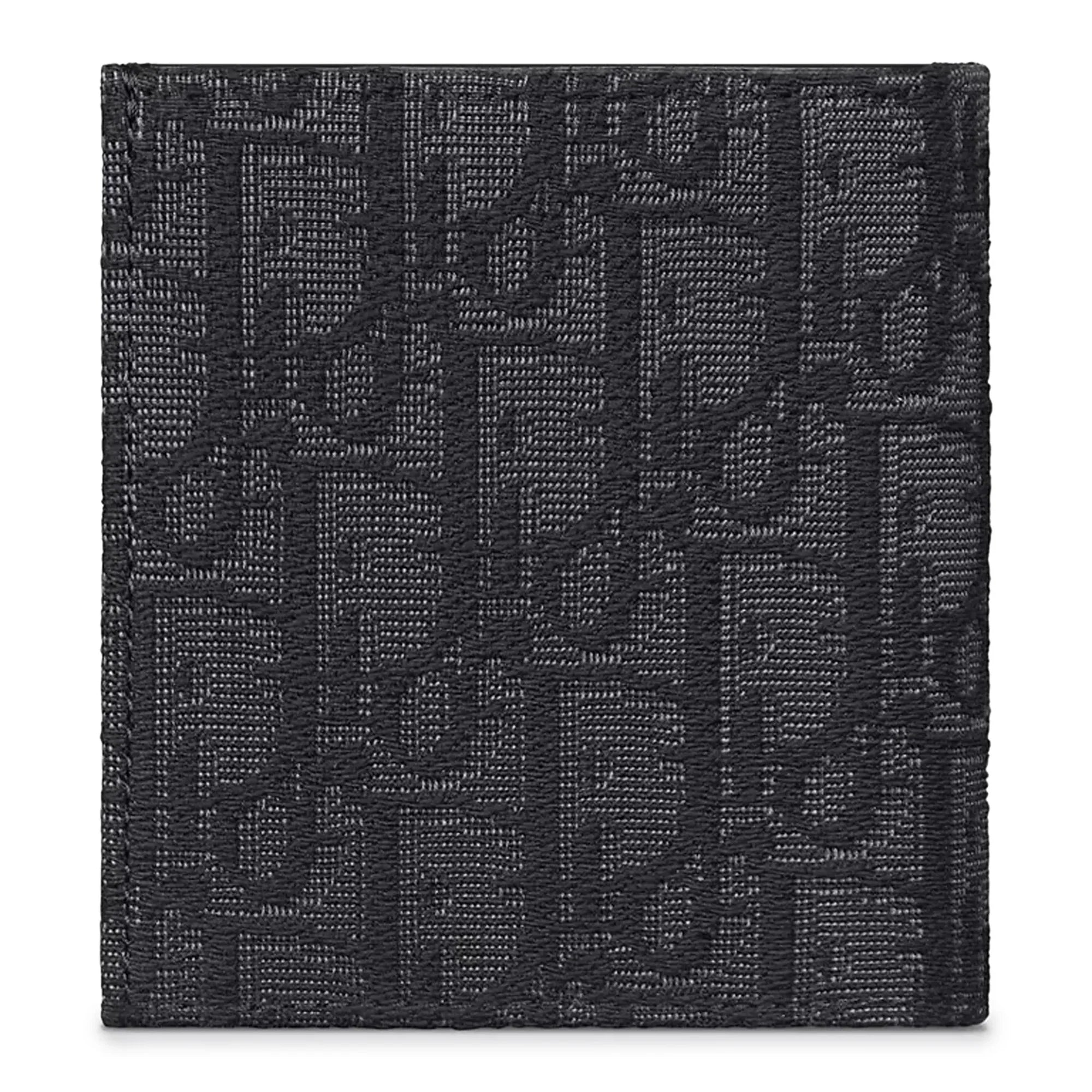 Oblique Jacquard Black Vertical Bifold Wallet
