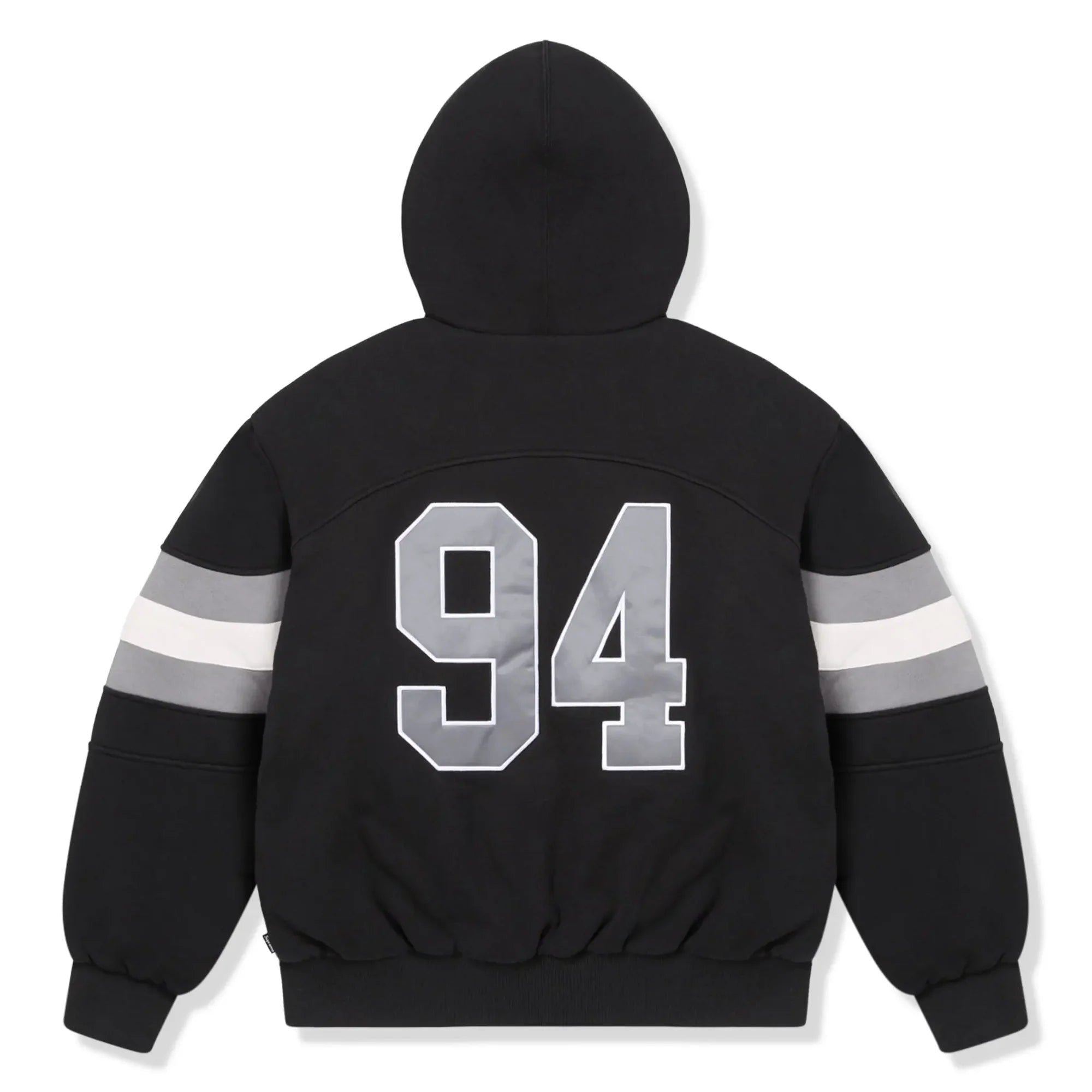 Filled Black Zip-Up Hooded Jacket