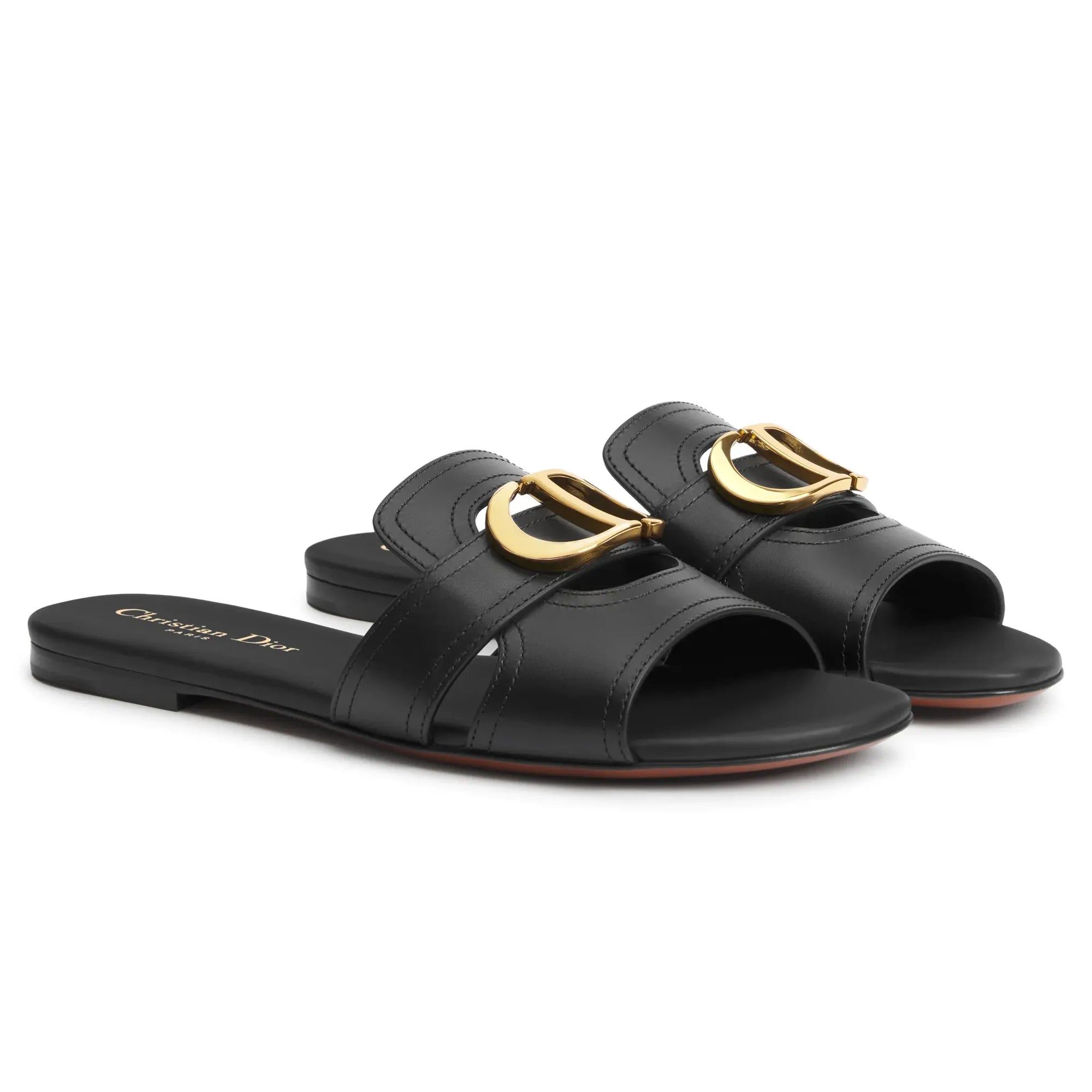 30 Montaigne Calfskin Black Slides