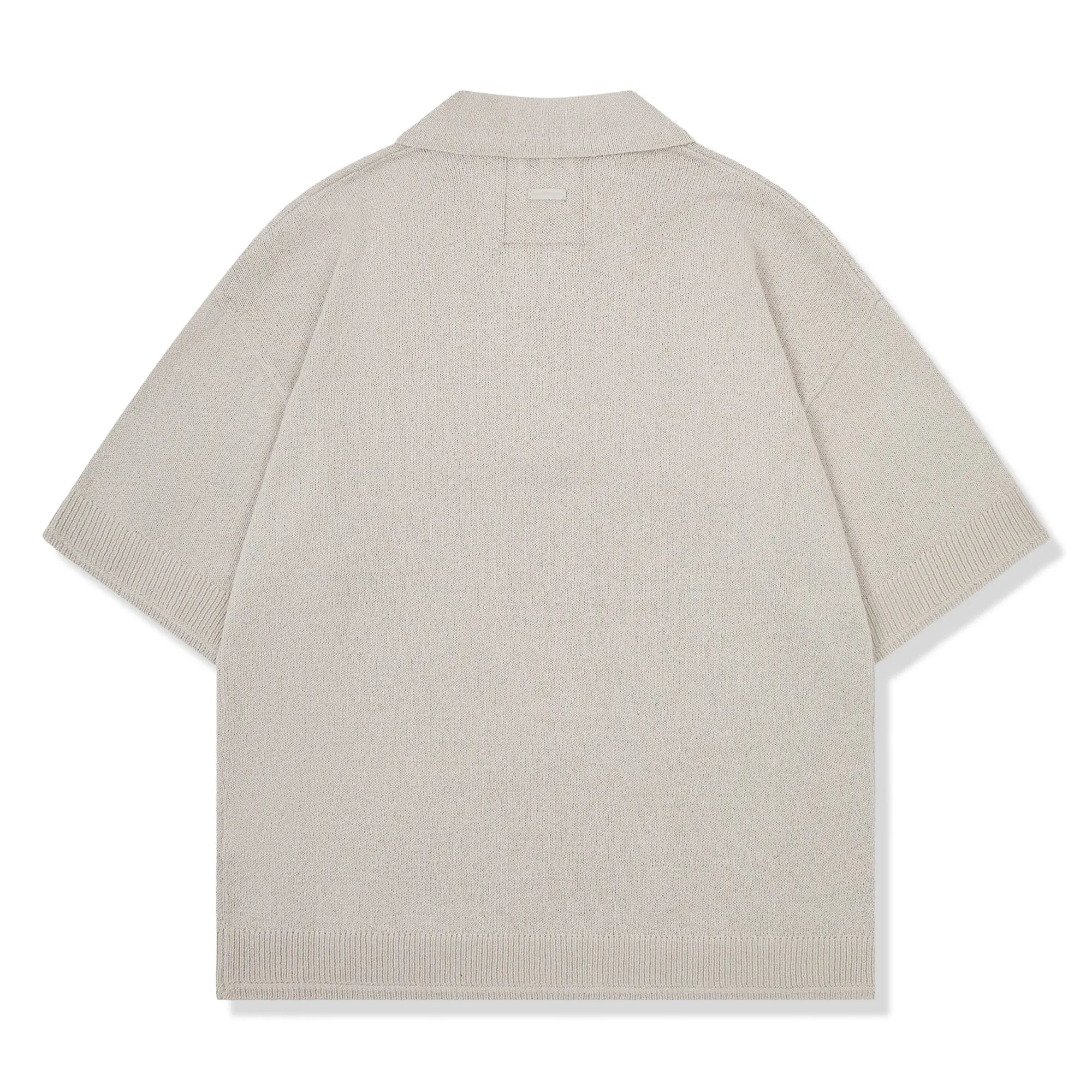 Fine Gauge Knitted Mushroom Polo Shirt