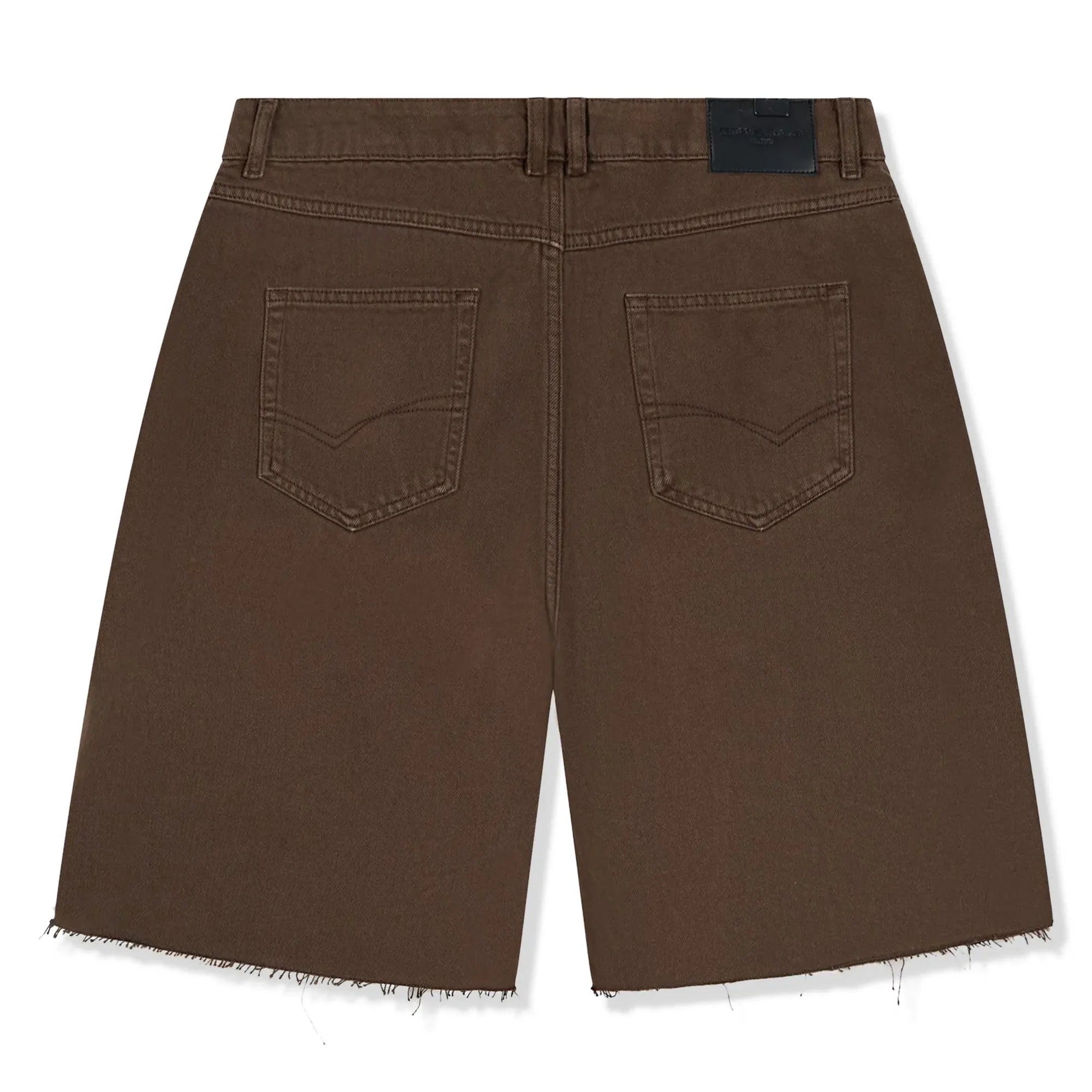 Raw Edge Brown Denim Shorts