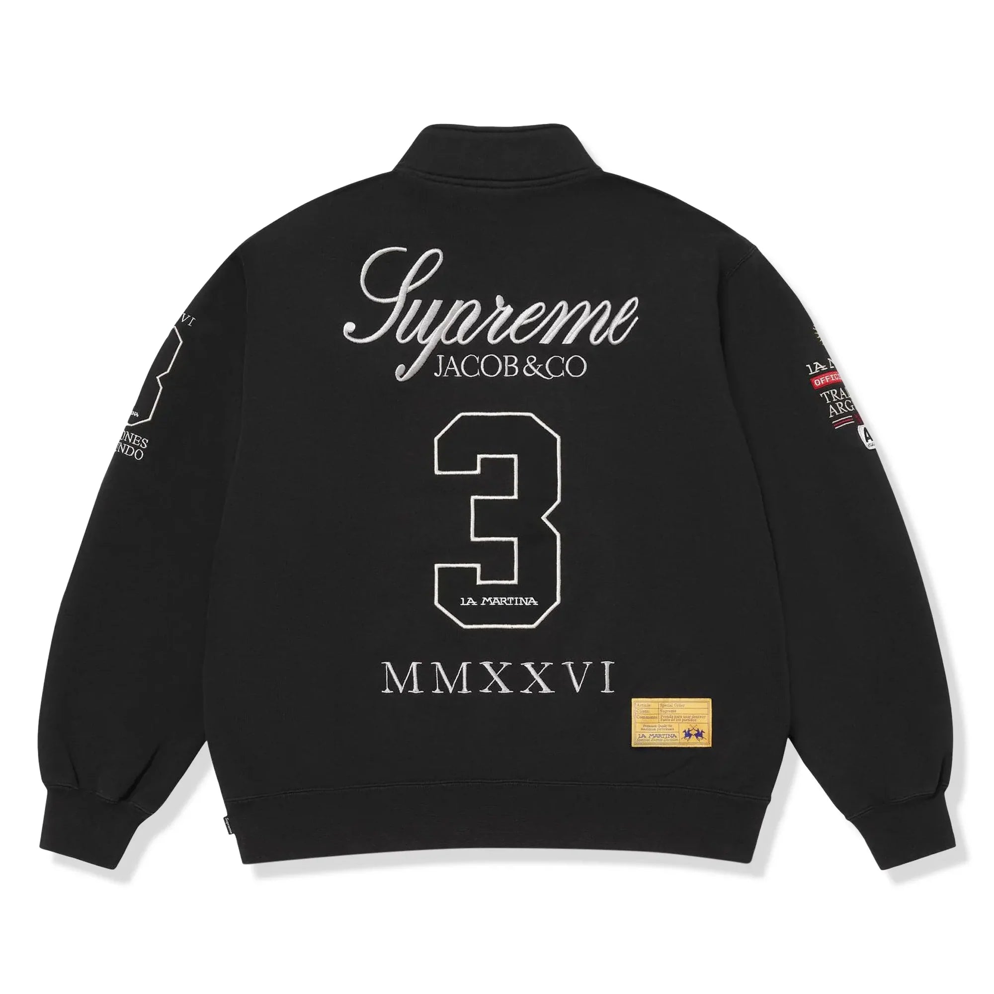 Supreme x La Martina x Jacob & Co. Black Zip-Up Sweatshirt