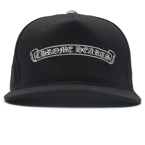 Chrome Hearts Embroidered Scroll Black White Baseball Cap