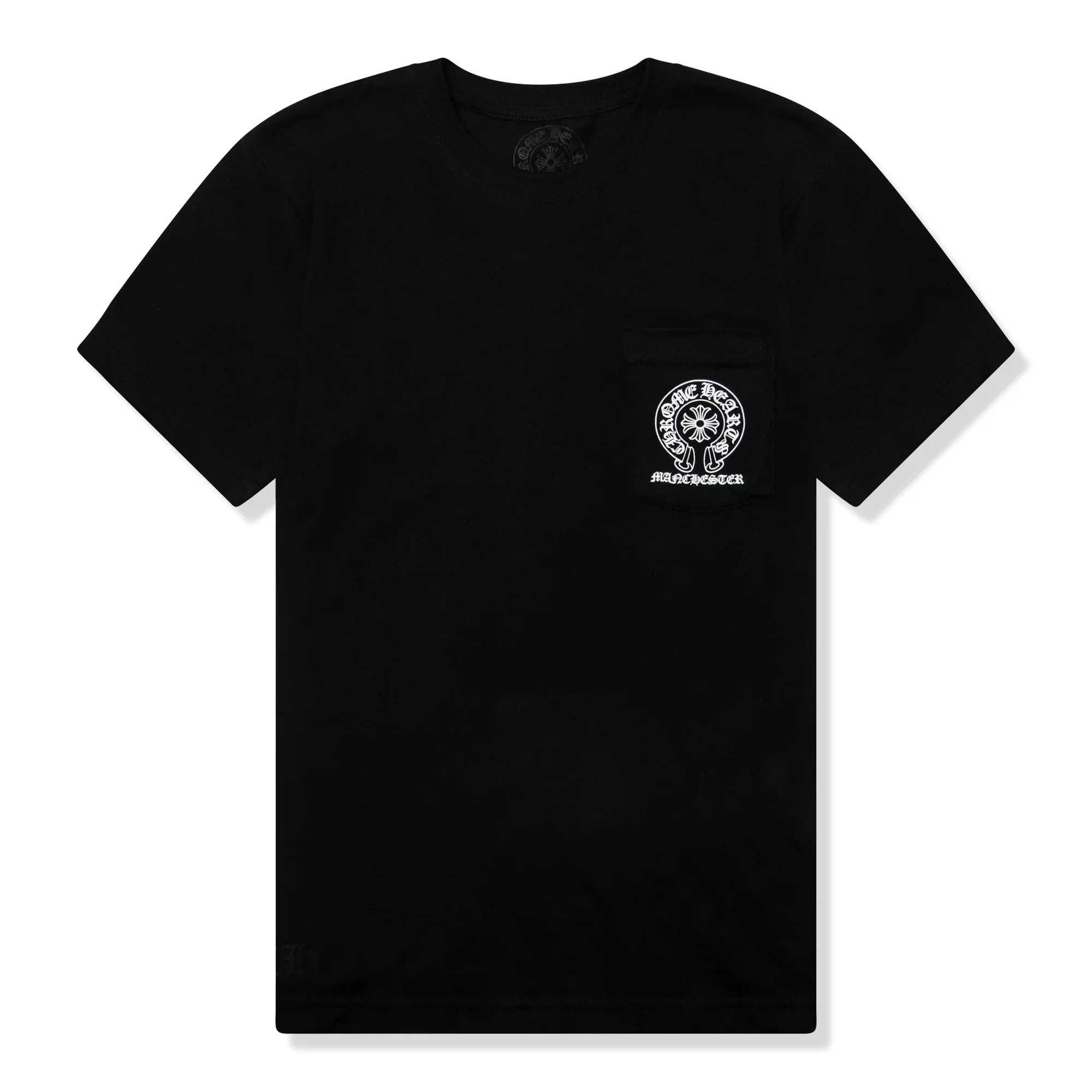 Manchester Exclusive Horse Shoe Pocket Logo Black T Shirt