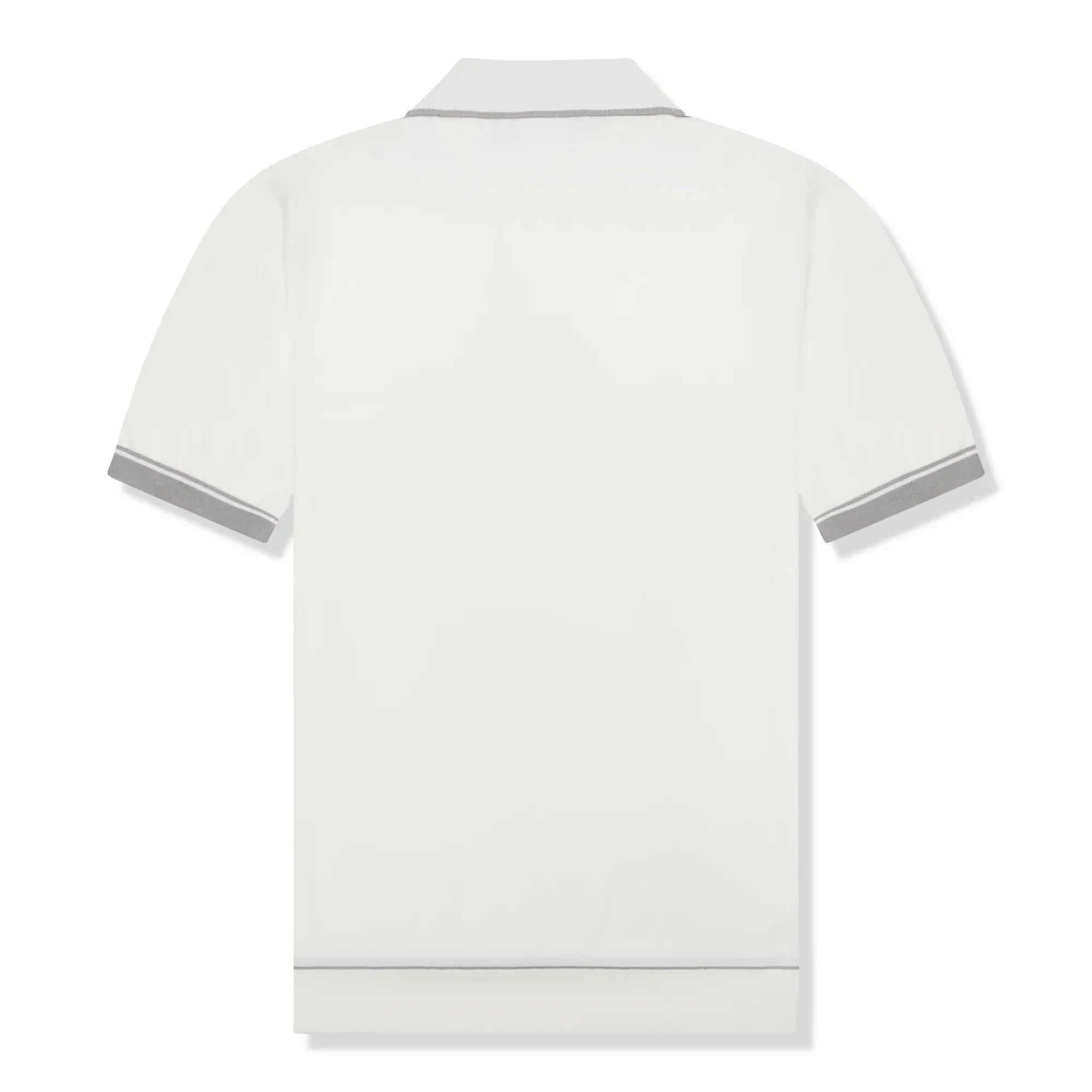 Rayon Knit White Polo Shirt
