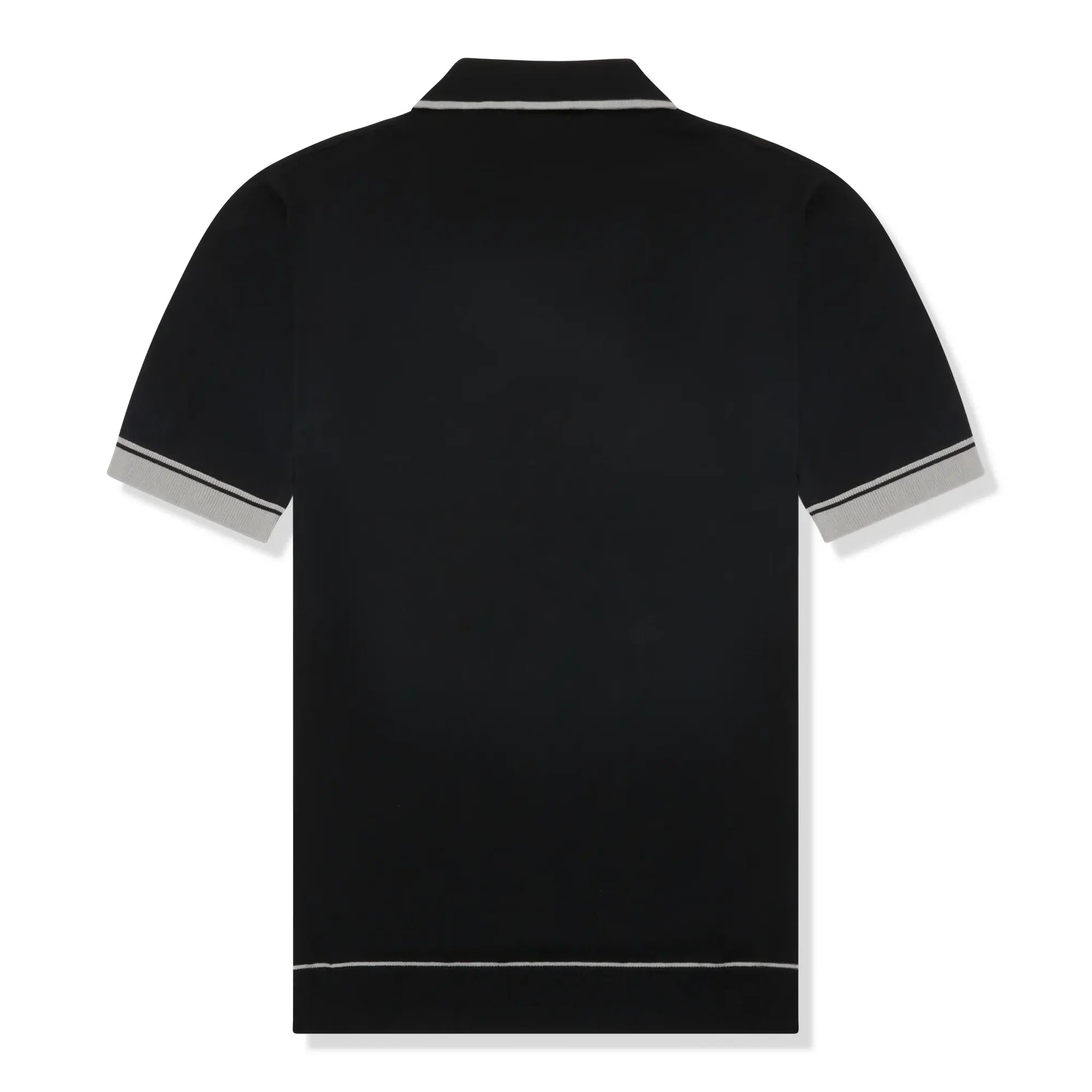 Rayon Knit Black Polo Shirt