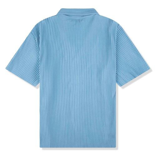 Belier Pleated Short Sleeve Light Blue Resort Shirt