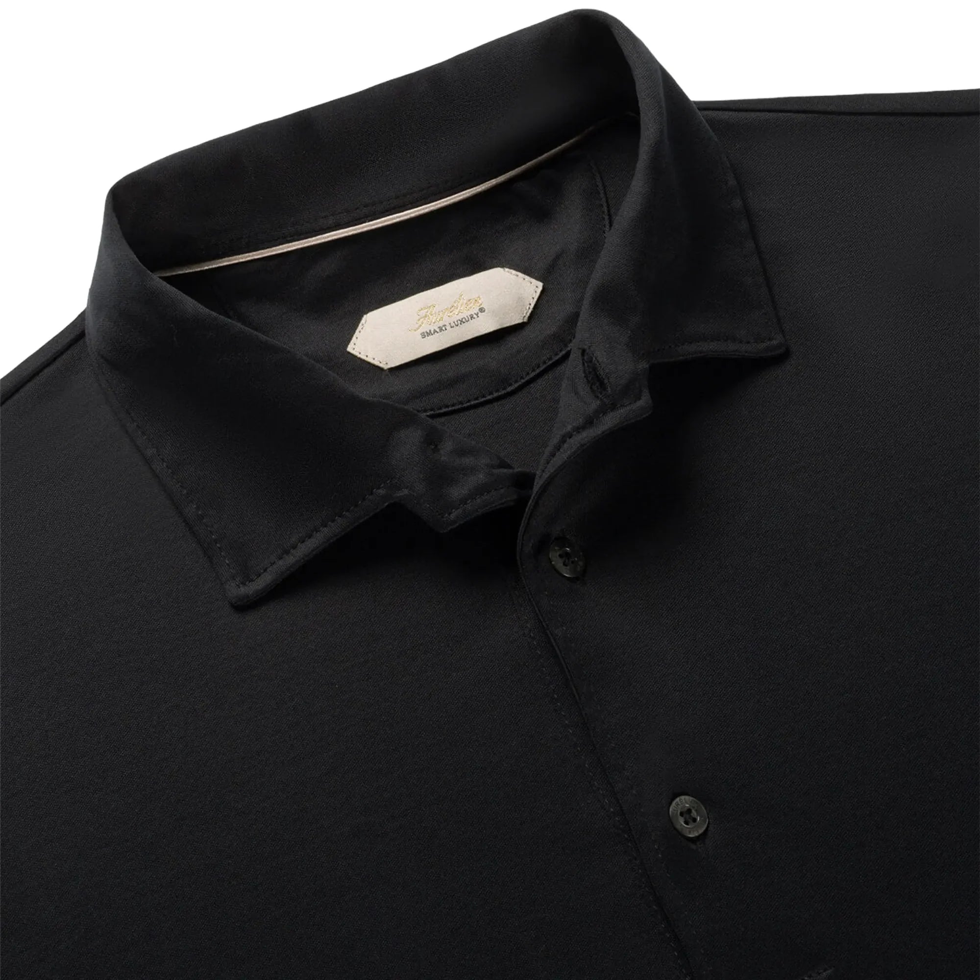 Aurélien Aur1 L/S Black Polo Shirt
