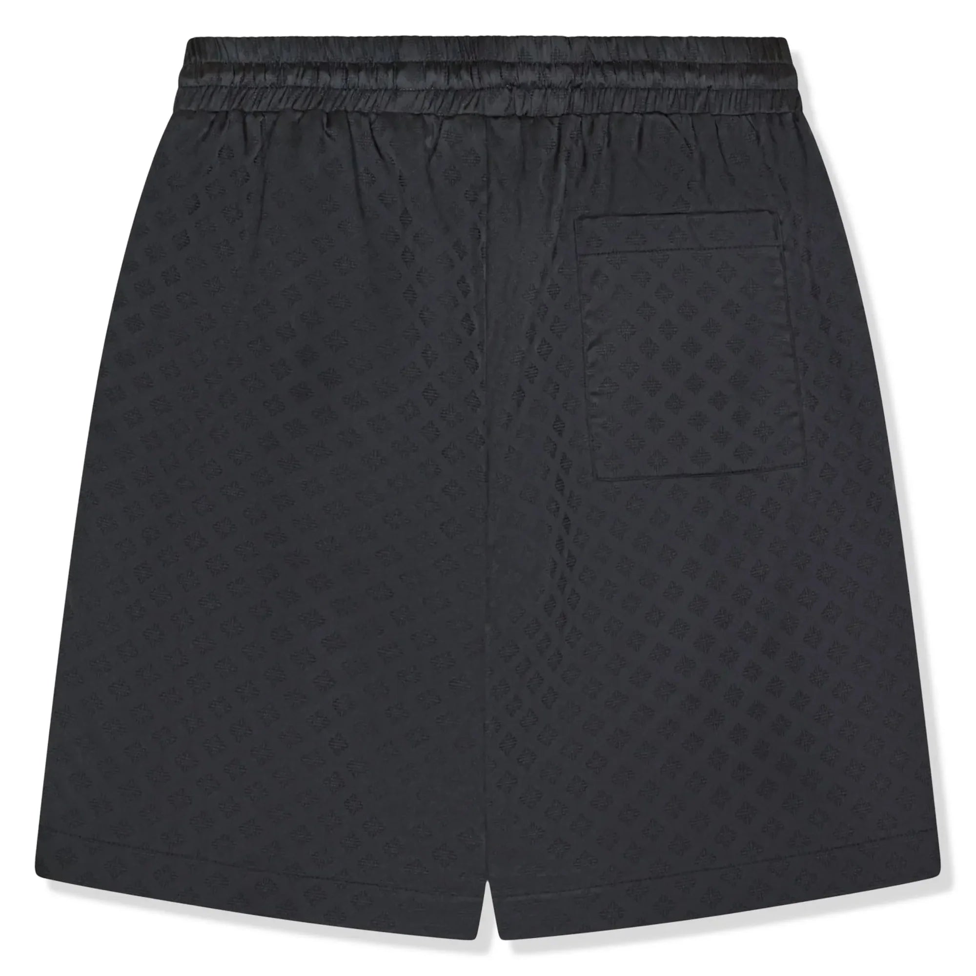 Satin Jacquard Black Shorts