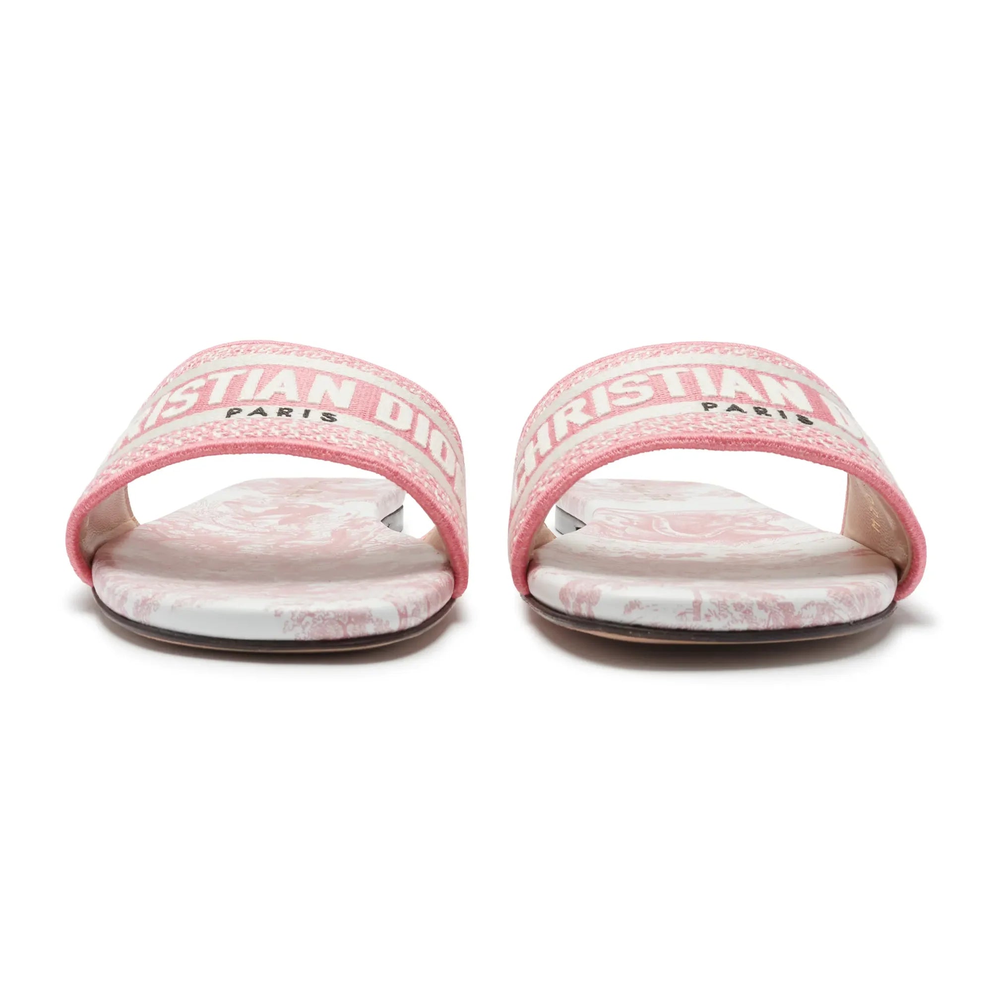 Dway Embroidered Cotton Candy Pink Slides