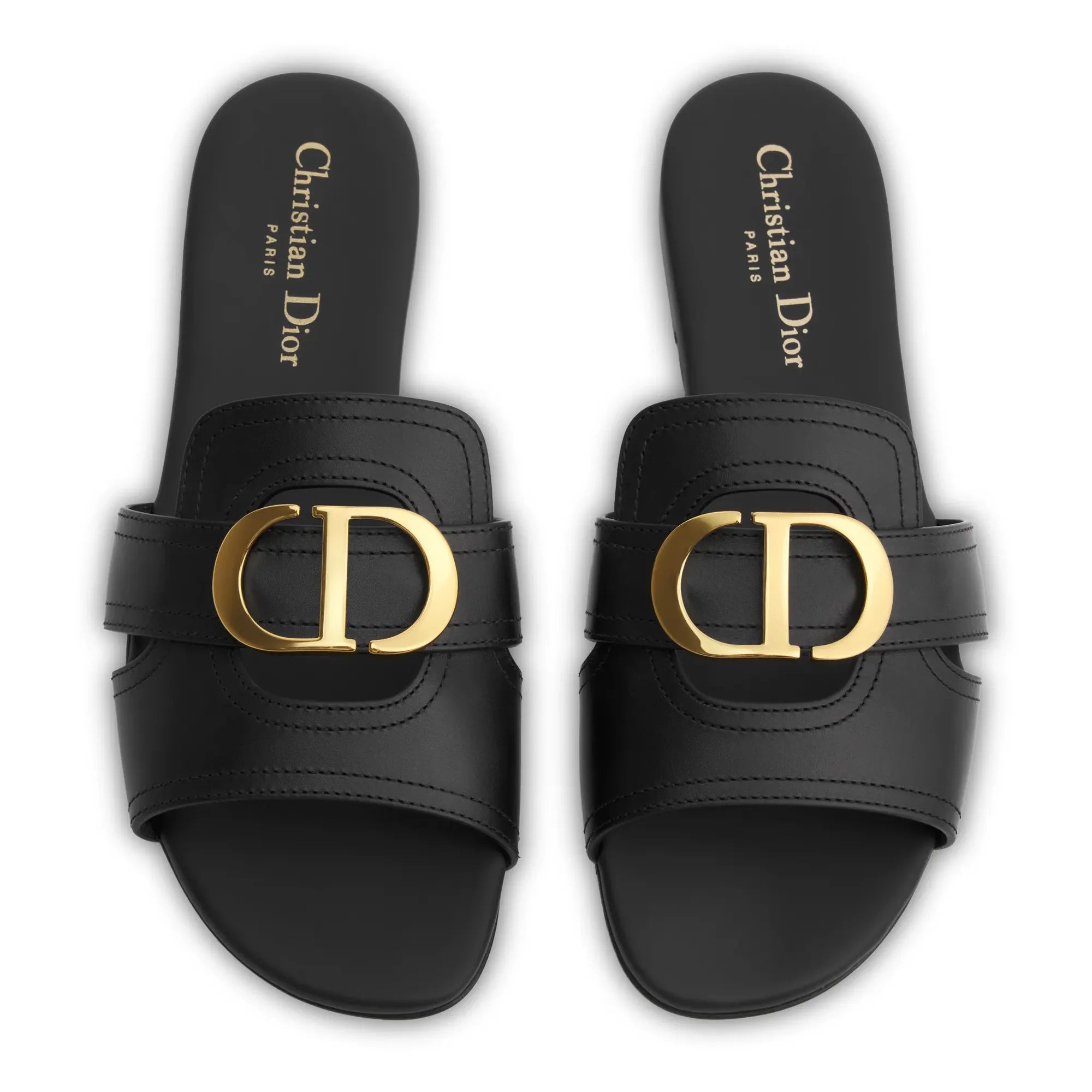 30 Montaigne Calfskin Black Slides