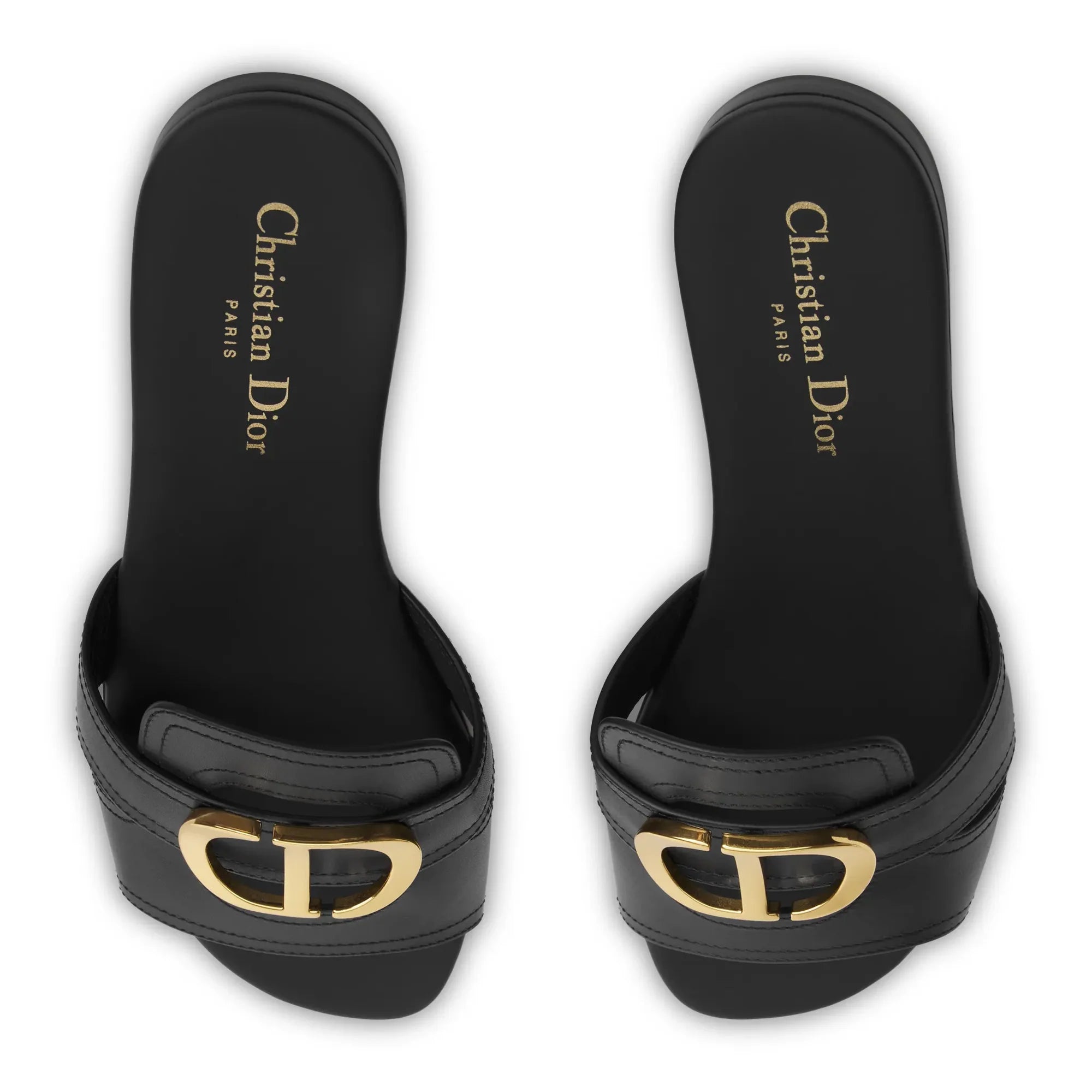 30 Montaigne Calfskin Black Slides