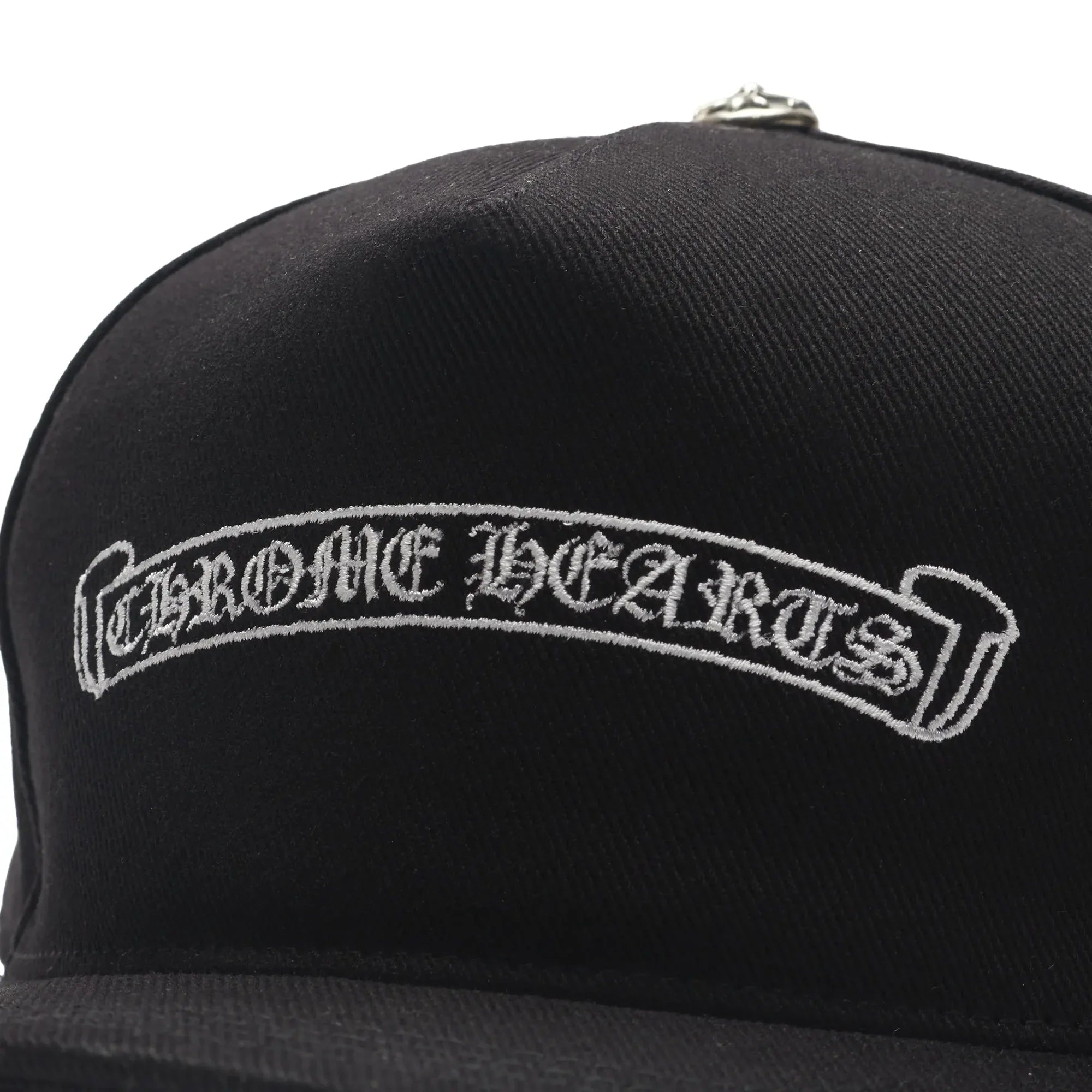 Embroidered Scroll Black White Baseball Cap