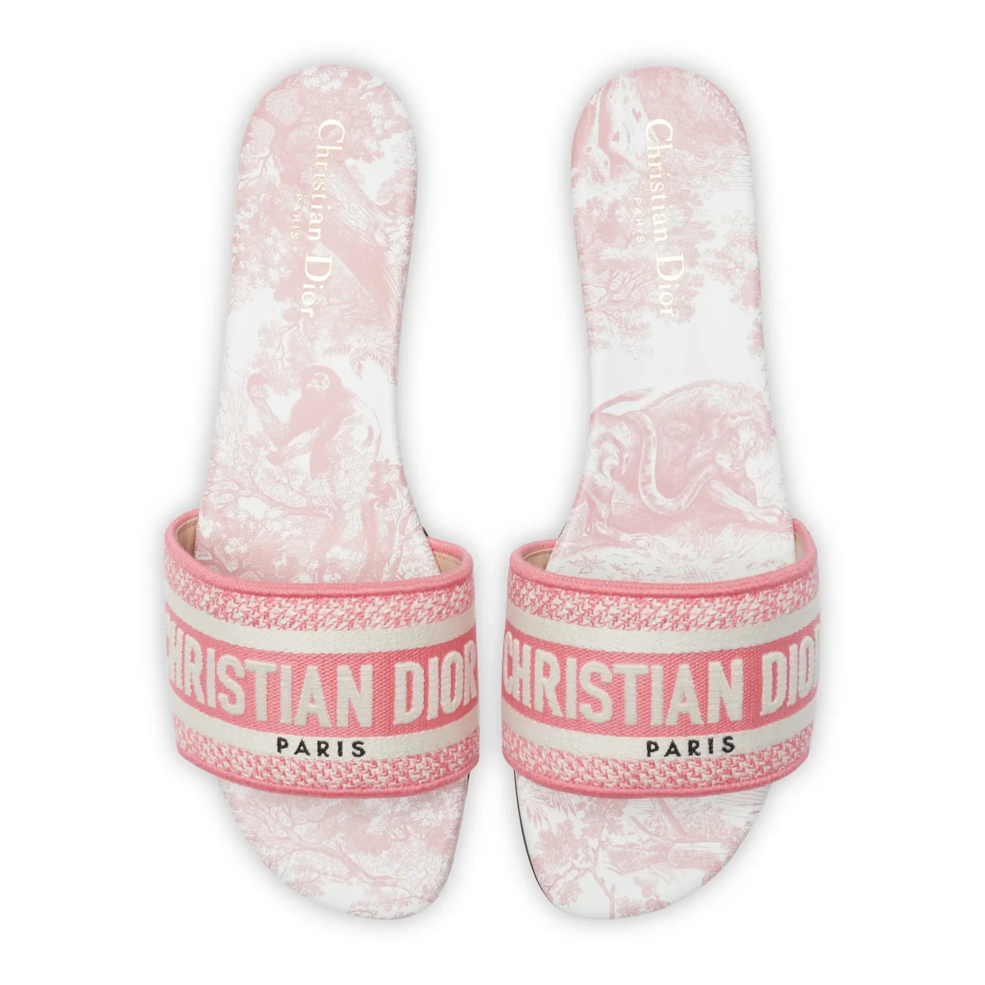 Dway Embroidered Cotton Candy Pink Slides