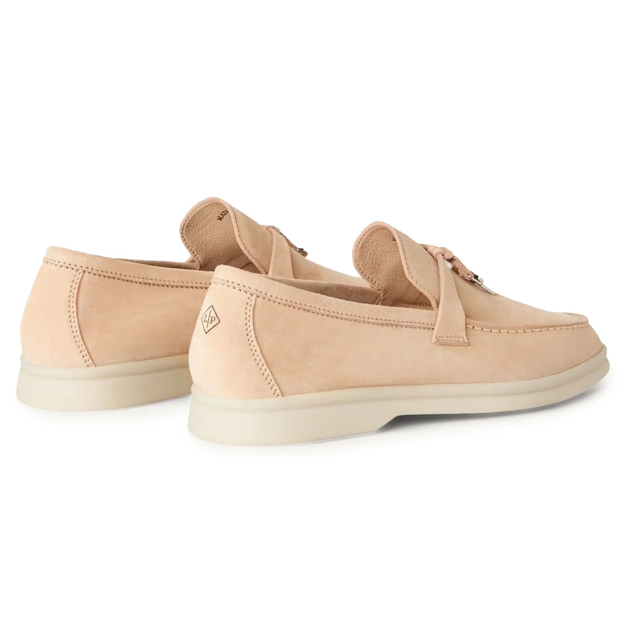 Summer Charms Walk Suede Goatskin Pink Sand Loafers