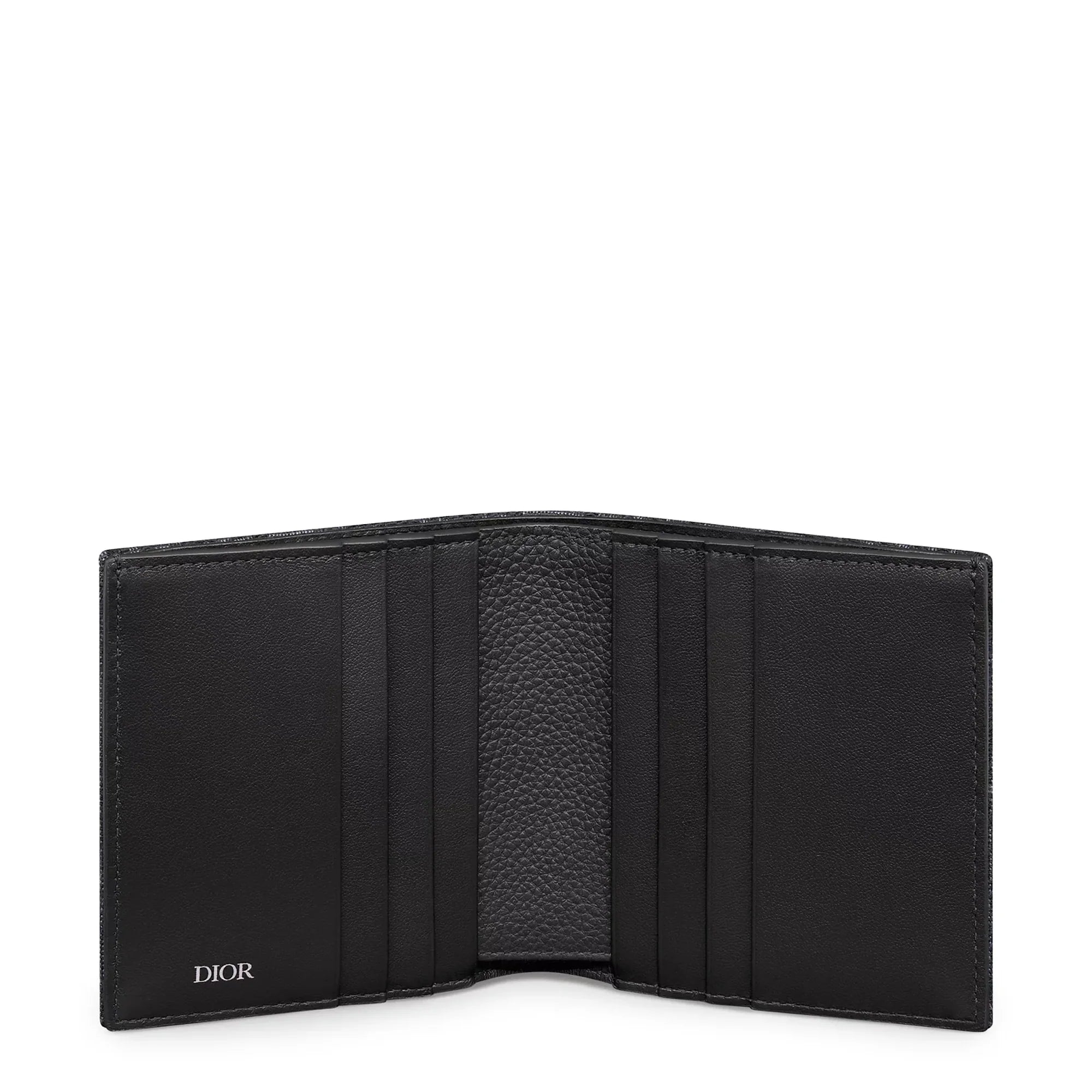 Oblique Jacquard Black Vertical Bifold Wallet
