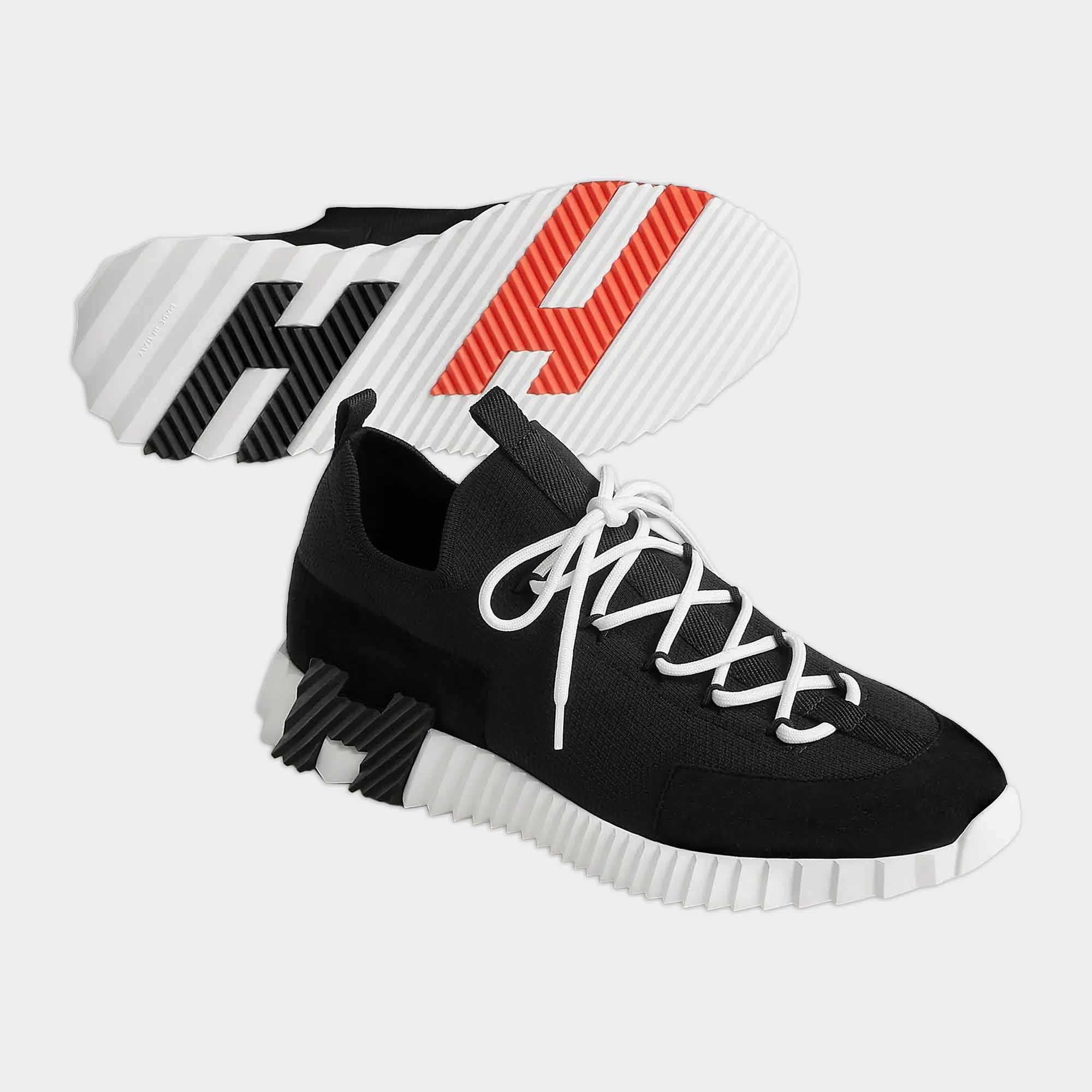 Hermes Paris Lift Slip-On Noir Blanc Sneaker