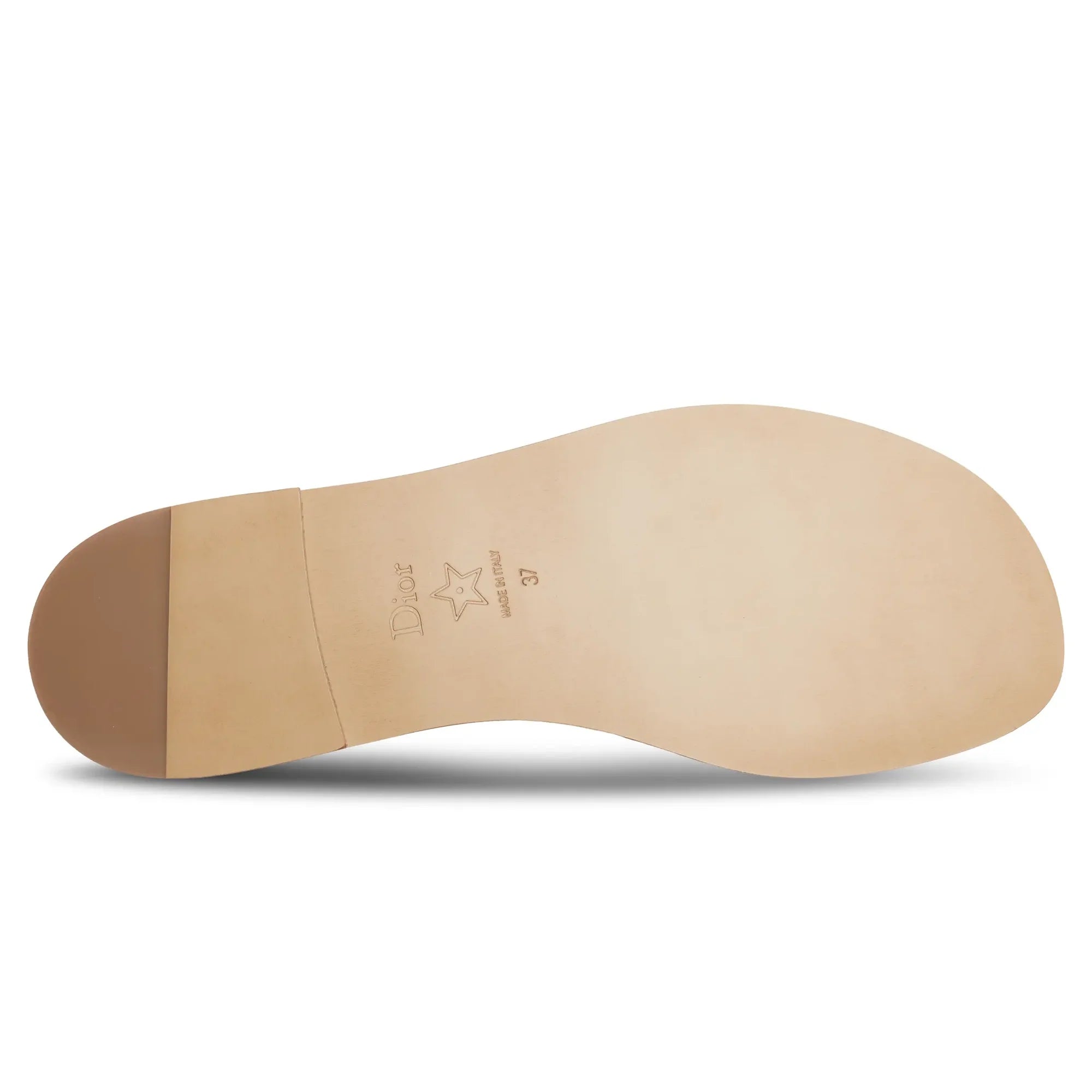 Dway Embroidered Cotton Beige Slides