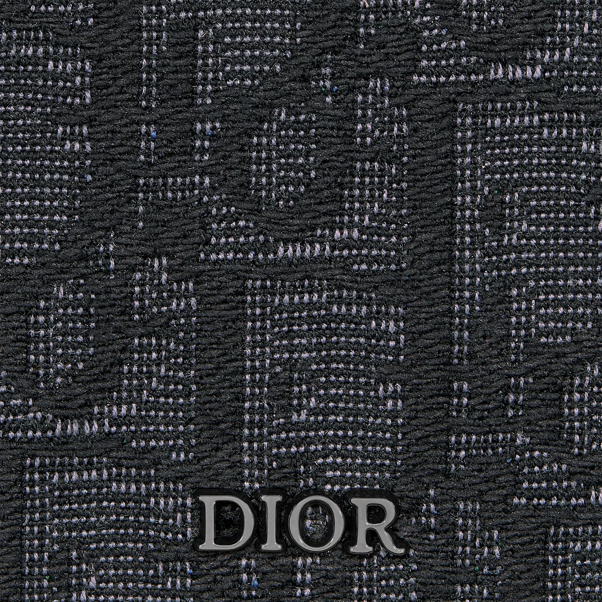 Oblique Jacquard Black Vertical Bifold Wallet