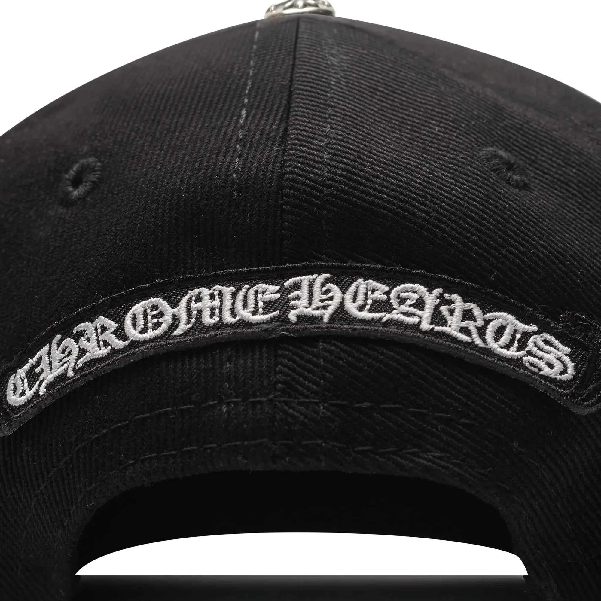 Embroidered Scroll Black White Baseball Cap
