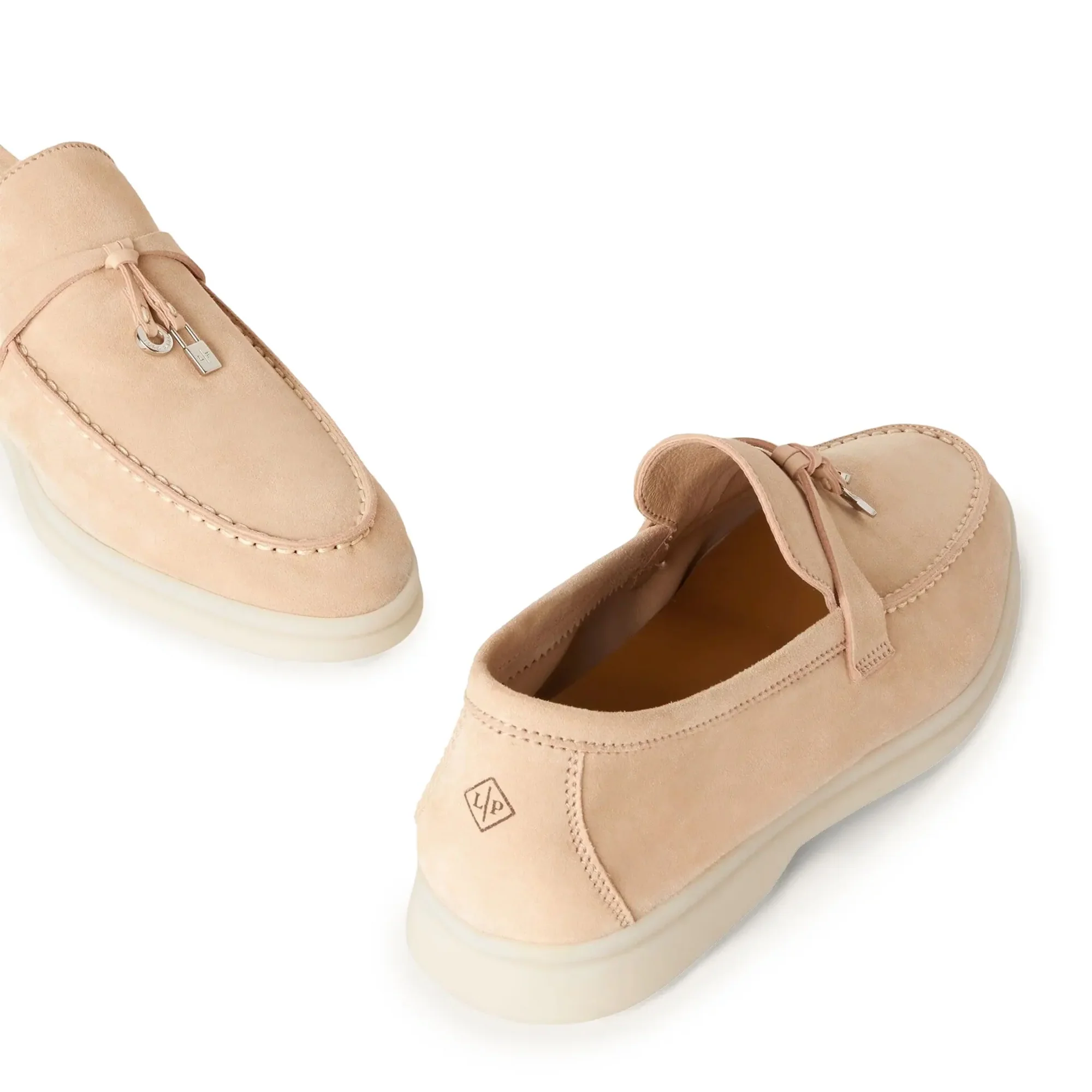 Summer Charms Walk Suede Goatskin Pink Sand Loafers