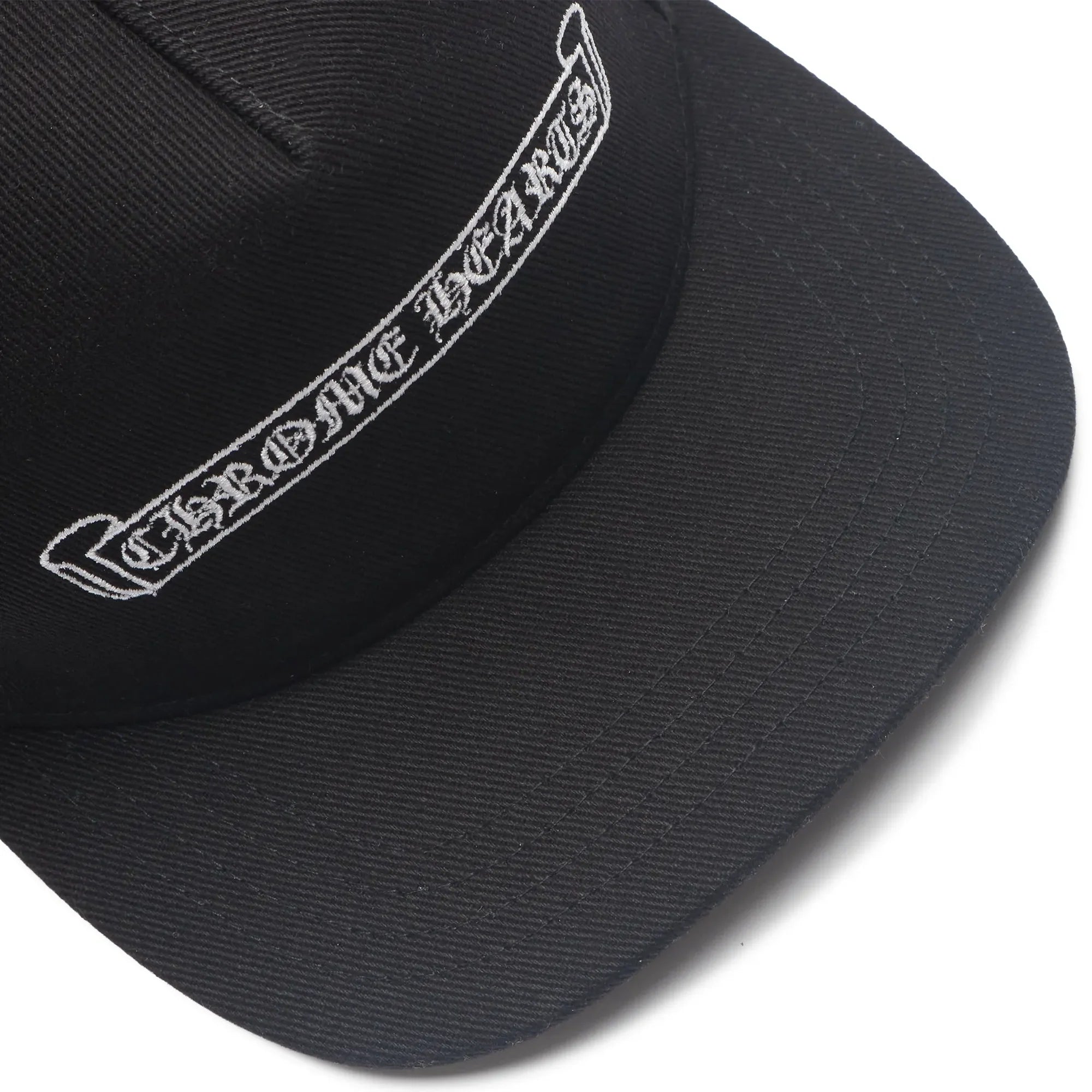 Embroidered Scroll Black White Baseball Cap